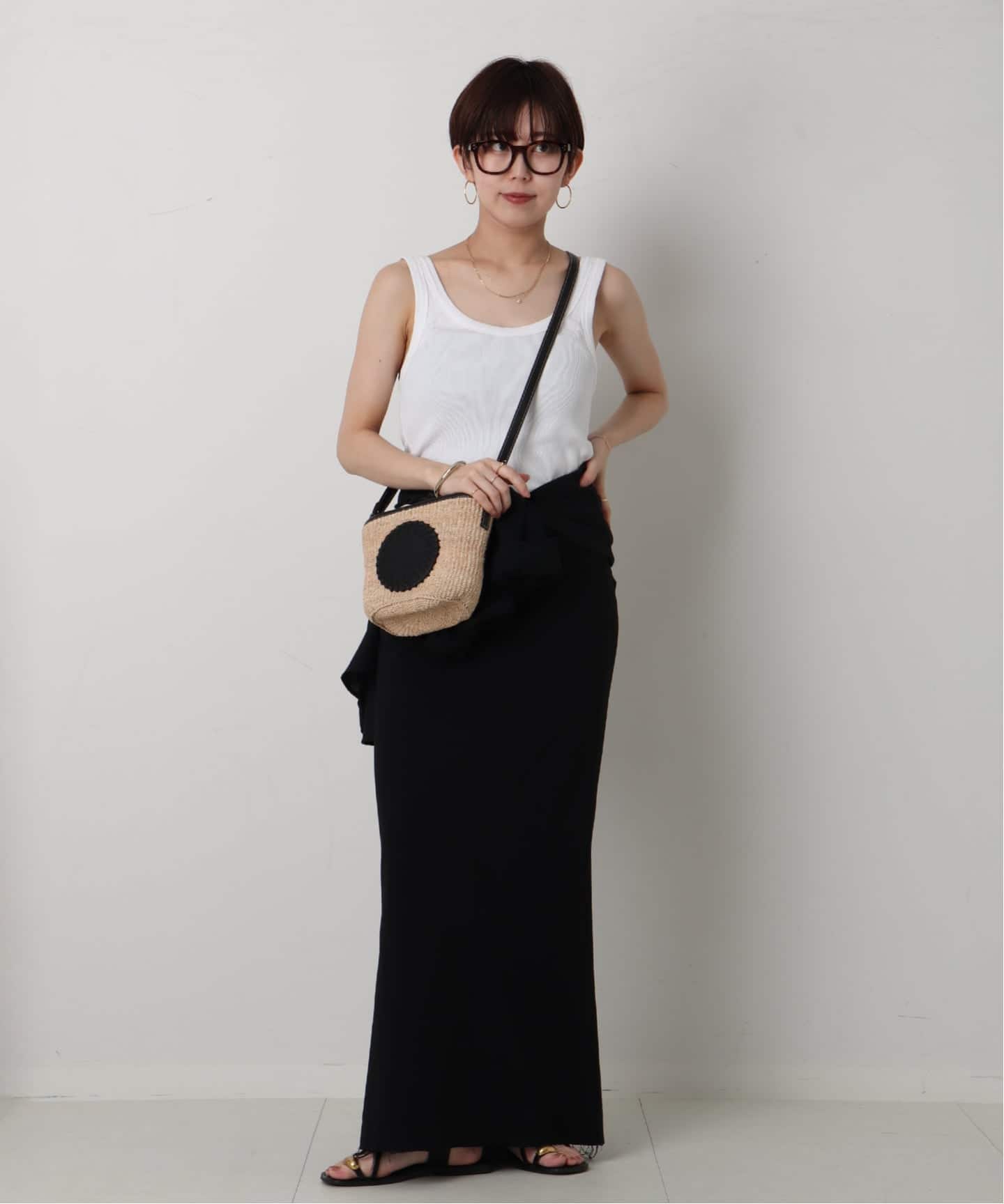 STELLA McCARTNEY/ステラ マッカートニー】Logo shoulder raffia