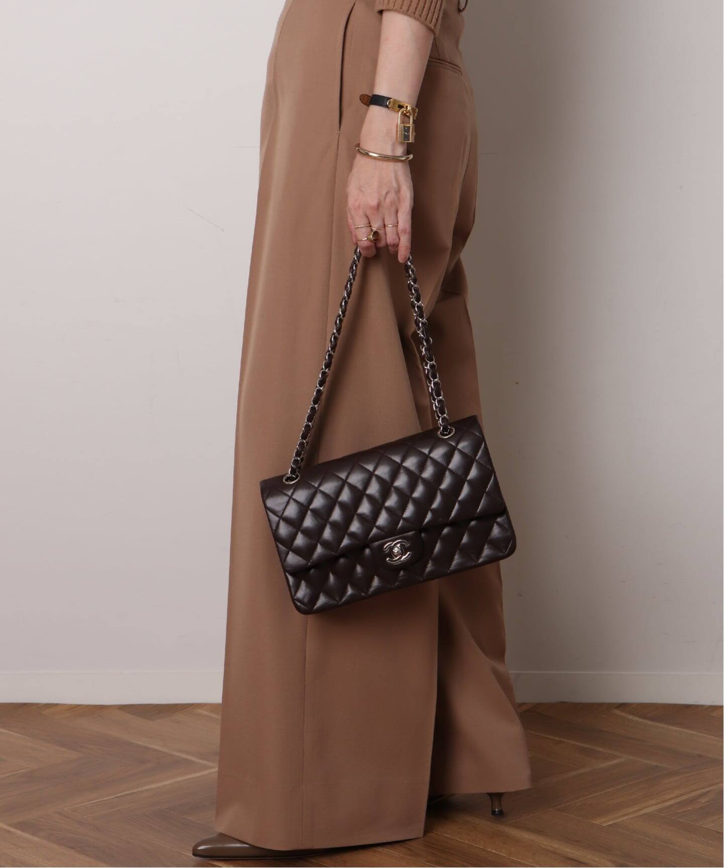 CHANEL シャネル ヴィンテージ チェーン ショルダーバッグ ダークブラウン CHANEL CHANEL シャネル マトラッセ チェーンショルダーバッグ ダーク