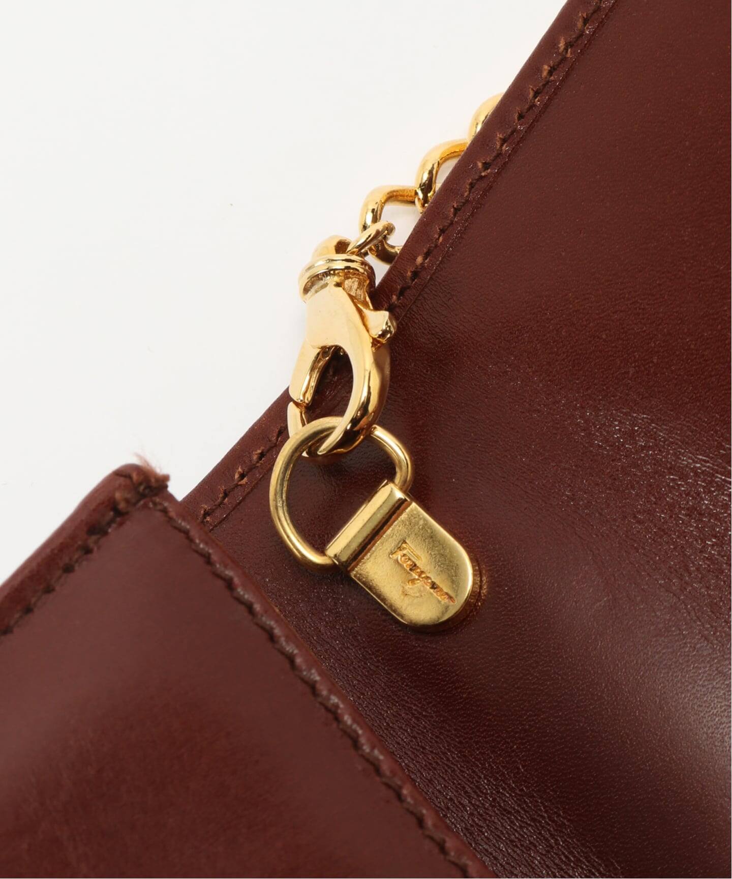 VINTAGE FERRAGAMO/フェラガモ】Gancini ミニチェーンショルダーバッグ