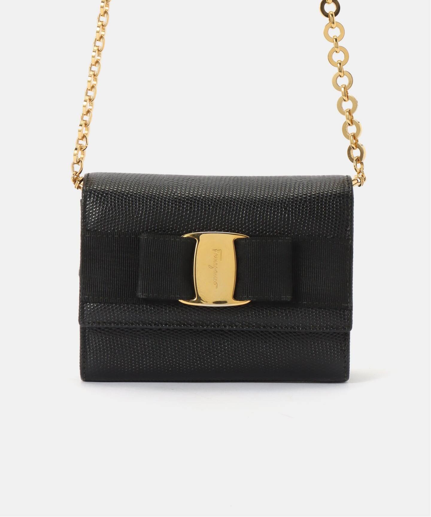 VINTAGE FERRAGAMO/フェラガモ】 Vara ミニチェーンショルダーバッグ