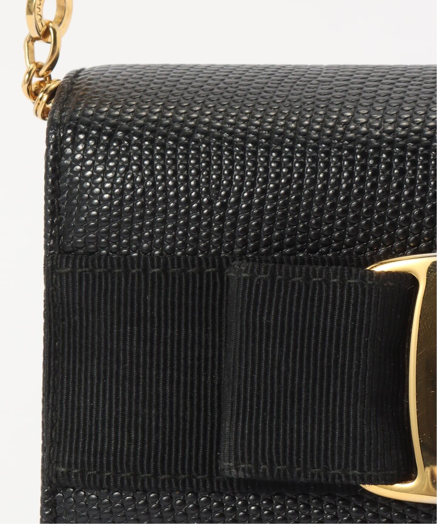 VINTAGE FERRAGAMO/フェラガモ】 Vara ミニチェーンショルダーバッグ 