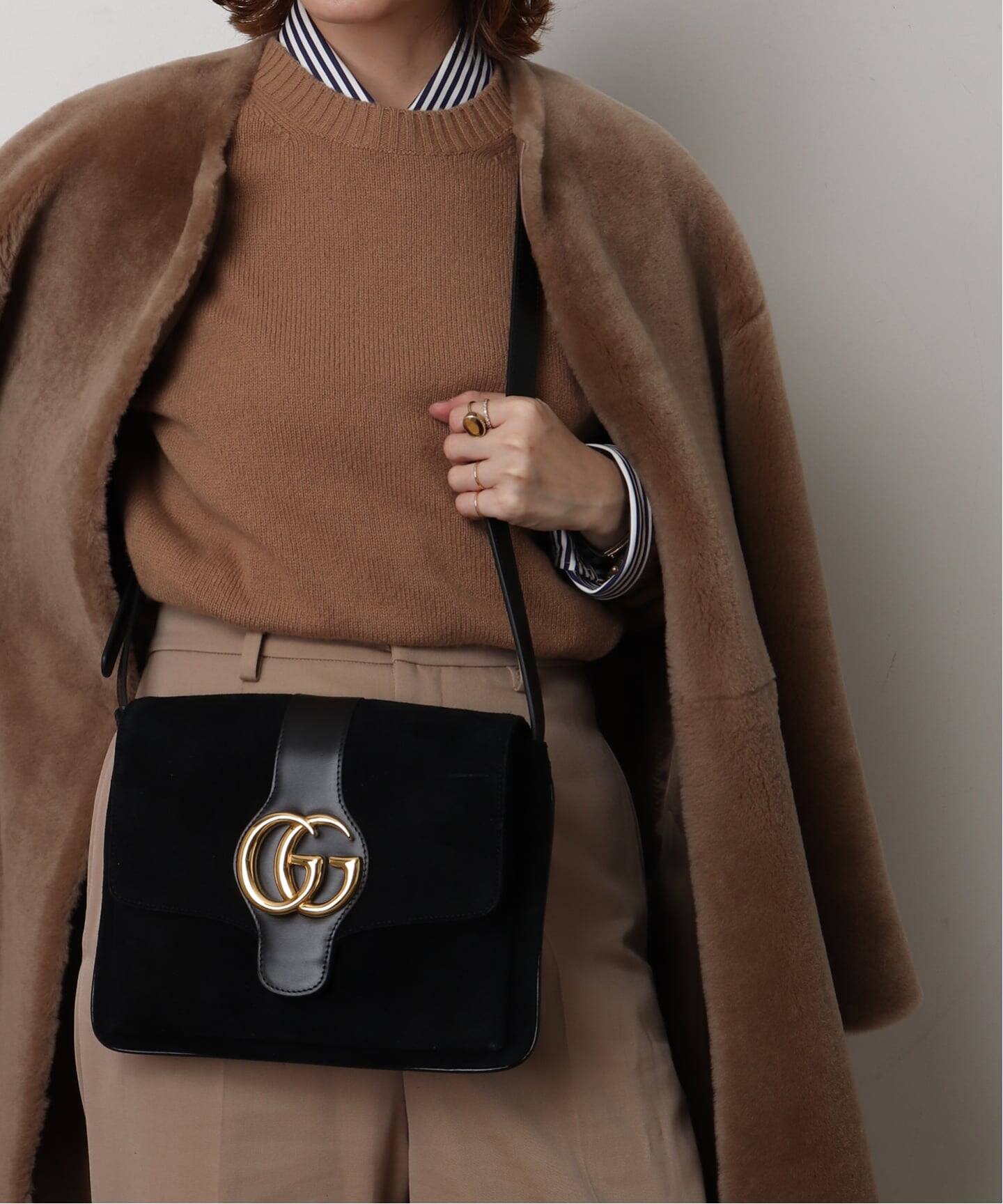 【極美品】GUCCI グッチ　ショルダーバッグ　ウエストバッグ　ウール VINTAGE GUCCI/グッチ】 Interlocking ショルダーバッグ suede