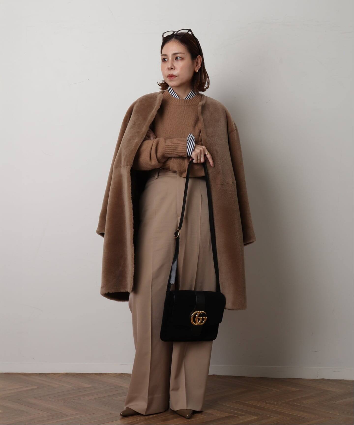 VINTAGE GUCCI/グッチ】 Interlocking ショルダーバッグ suede