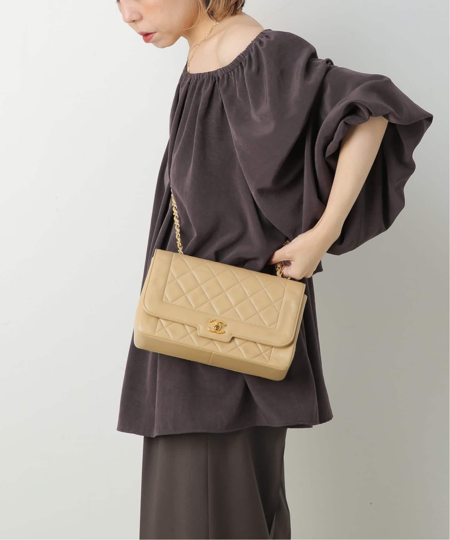 VINTAGE CHANEL/シャネル】Matelasse チェーンショルダーバッグ 25