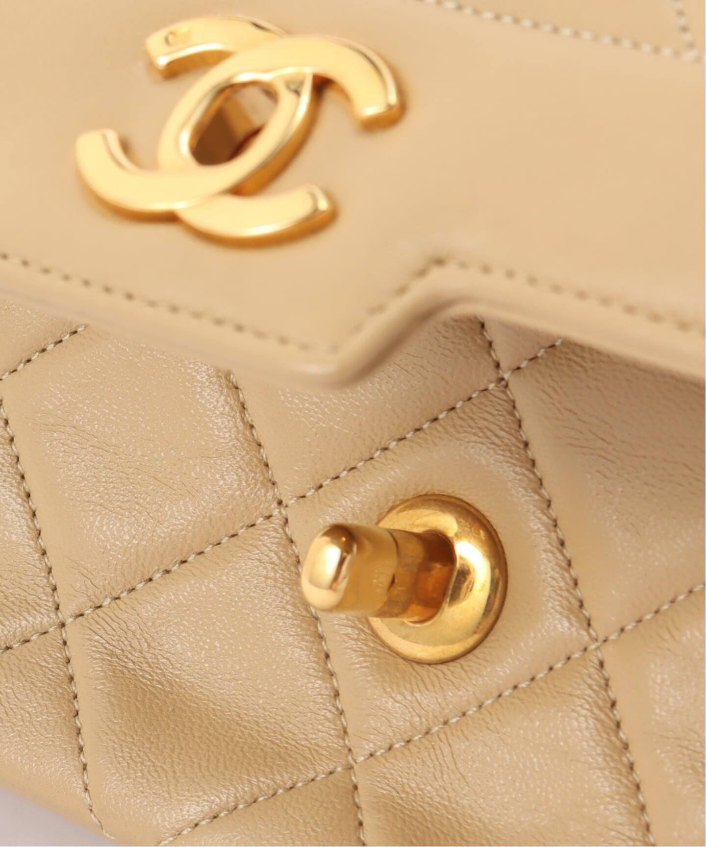 CHANEL♥シャネル✨本物鑑定済♥ウエストバッグ⭐ベージュ VINTAGE CHANEL/シャネル】Matelasse チェーンショルダーバッグ 25