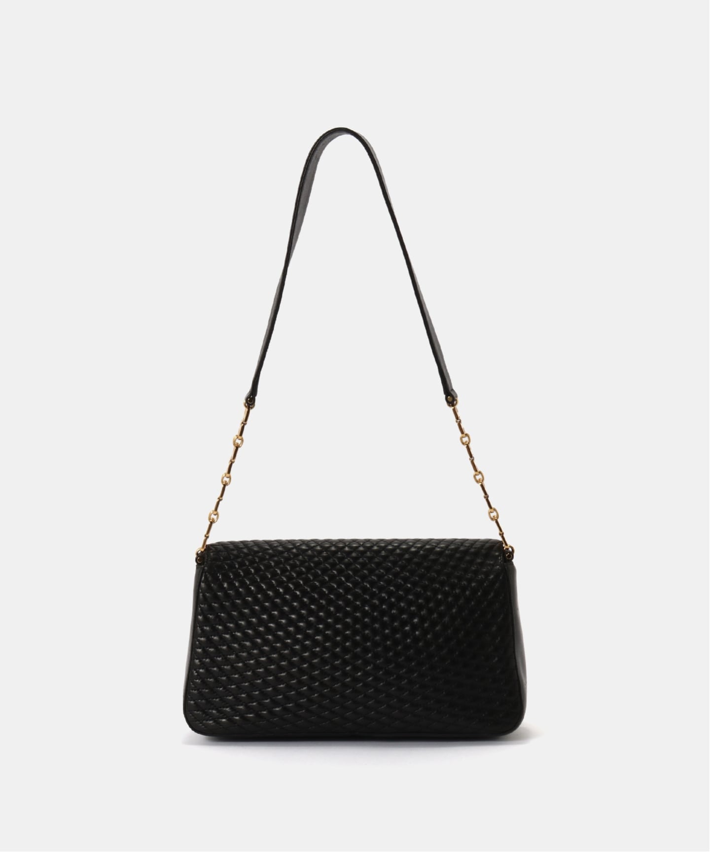 Bally バリー チェーン レザー ショルダーバッグ ブラック ヴィンテージ 中古・古着通販】BALLY (バリー) チェーンレザーショルダーバッグ
