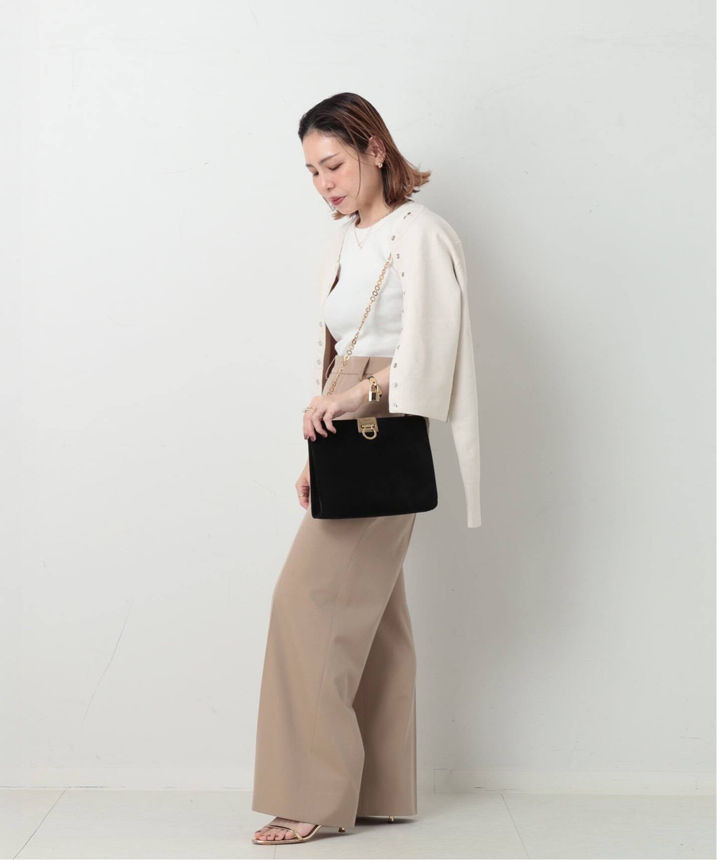 VINTAGE FERRAGAMO/フェラガモ】Gancini チェーンショルダーバッグ