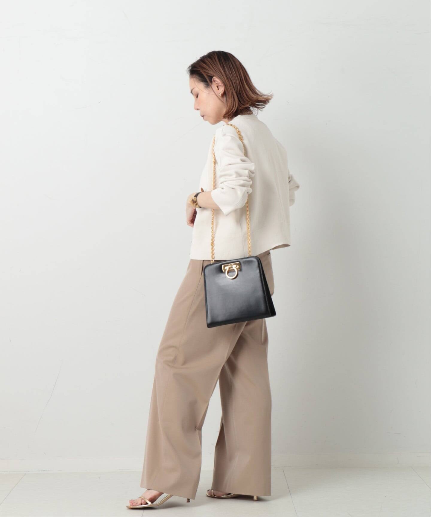 VINTAGE FERRAGAMO/フェラガモ】Gancini チェーンショルダーバッグ