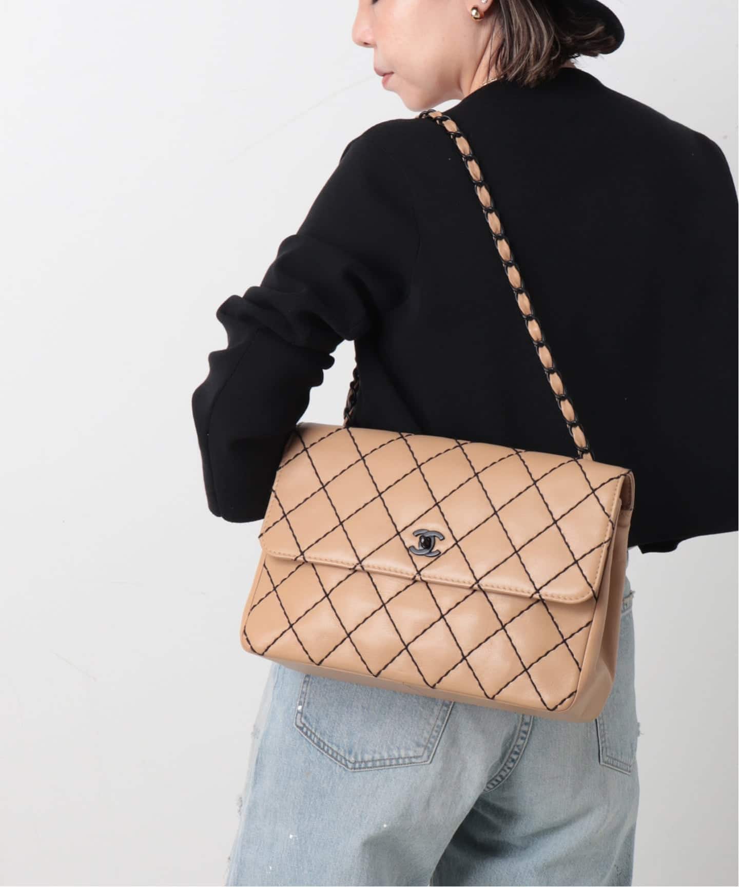 CHANEL シャネル ワイルドステッチ ショルダーバッグ VINTAGE CHANEL/シャネル】Wild stitch チェーンショルダーバッグ 30