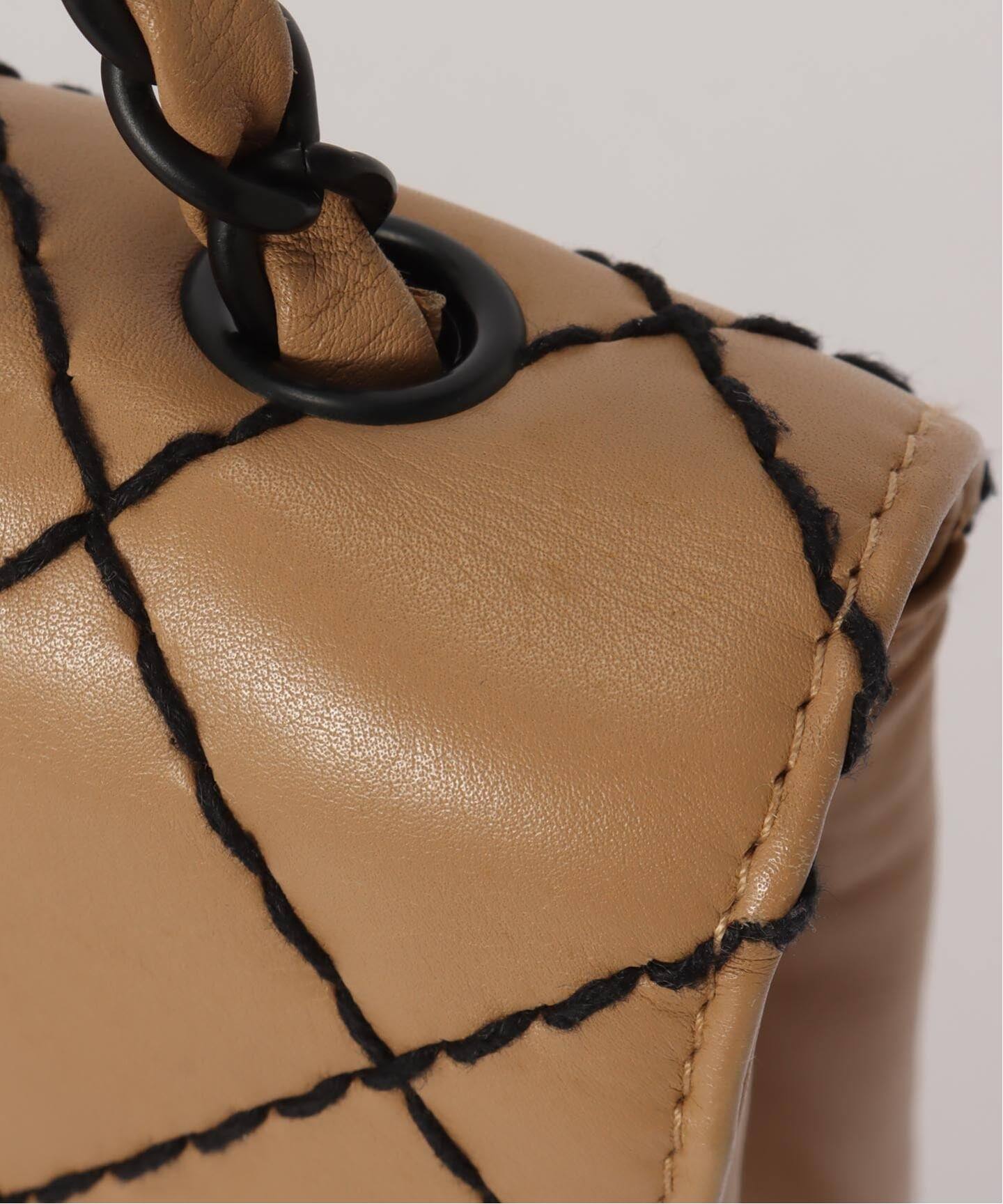 CHANEL シャネル ショルダーバッグ ワイルドステッチ ベージュ×ブラウン VINTAGE CHANEL/シャネル】Wild stitch チェーンショルダーバッグ 30