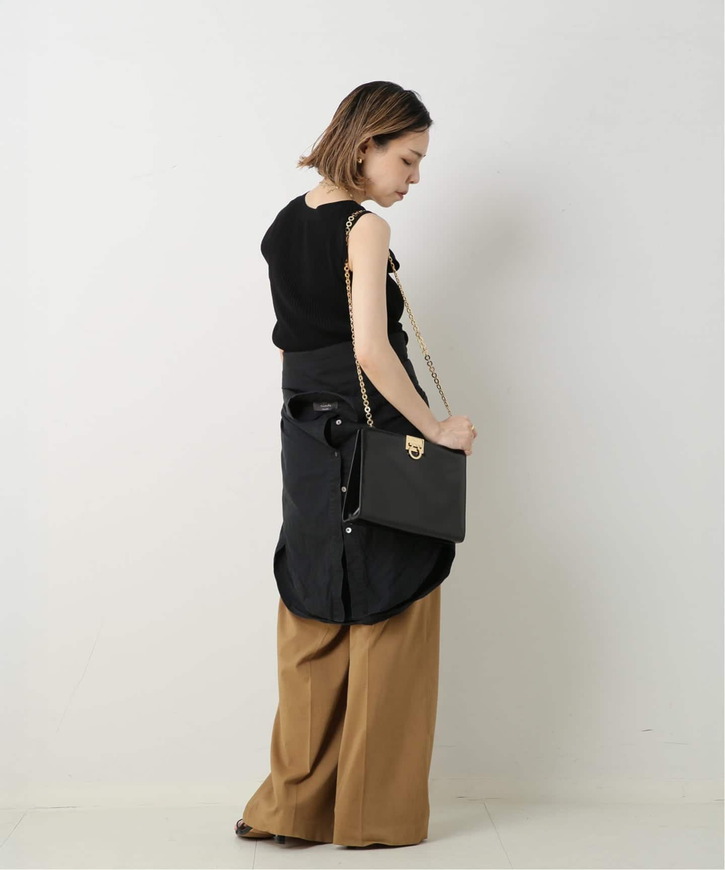 VINTAGE FERRAGAMO/フェラガモ】Gancini チェーンショルダーバッグ