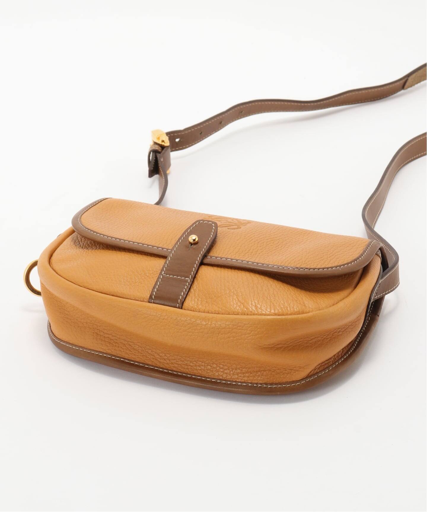 LOEWE ショルダーバッグ 斜め掛け ポシェット ヴィンテージ カラシ色 VINTAGE LOEWE/ロエベ】ショルダーバッグ anagram（ショルダーバッグ