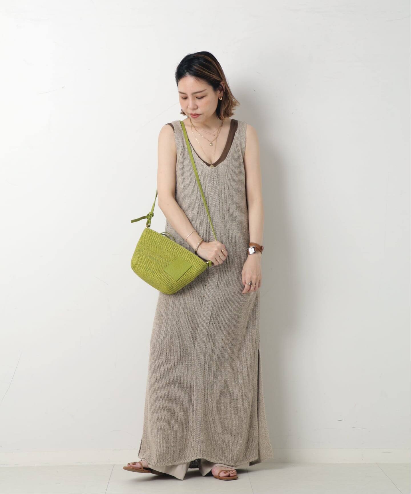 VINTAGE LOEWE/ロエベ】Slit pochette bag raffia（ショルダーバッグ