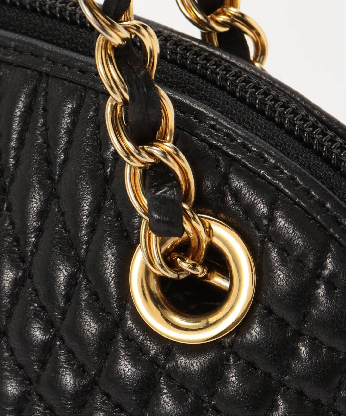 希少❗️美品　ヴィンテージ　バリー チェーンショルダーバッグ ブラック ラムスキン VINTAGE BALLY/バリー】チェーンショルダーバッグ（ショルダーバッグ