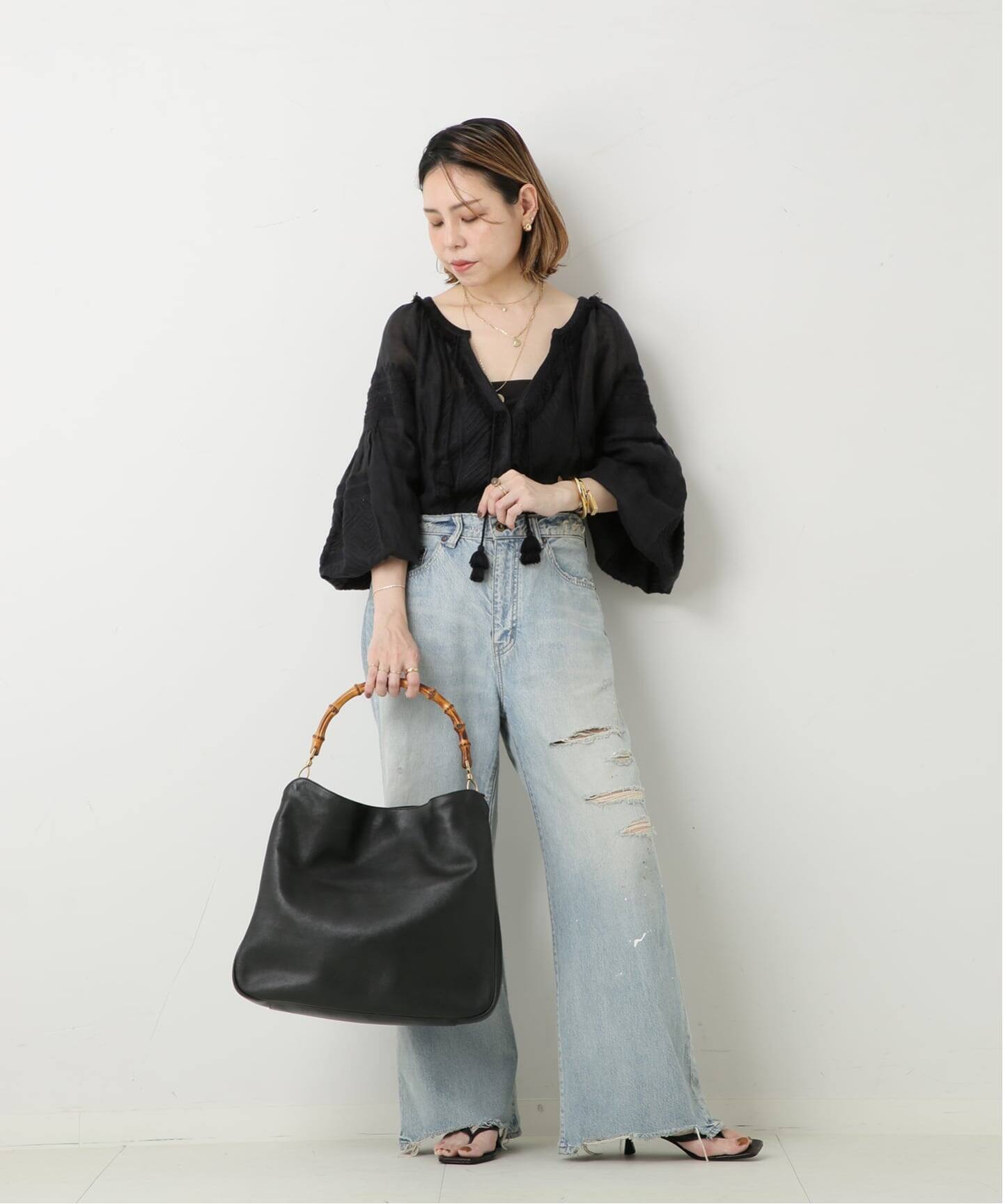 VINTAGE GUCCI/グッチ】Bamboo ハンドバッグ 2way（ショルダーバッグ
