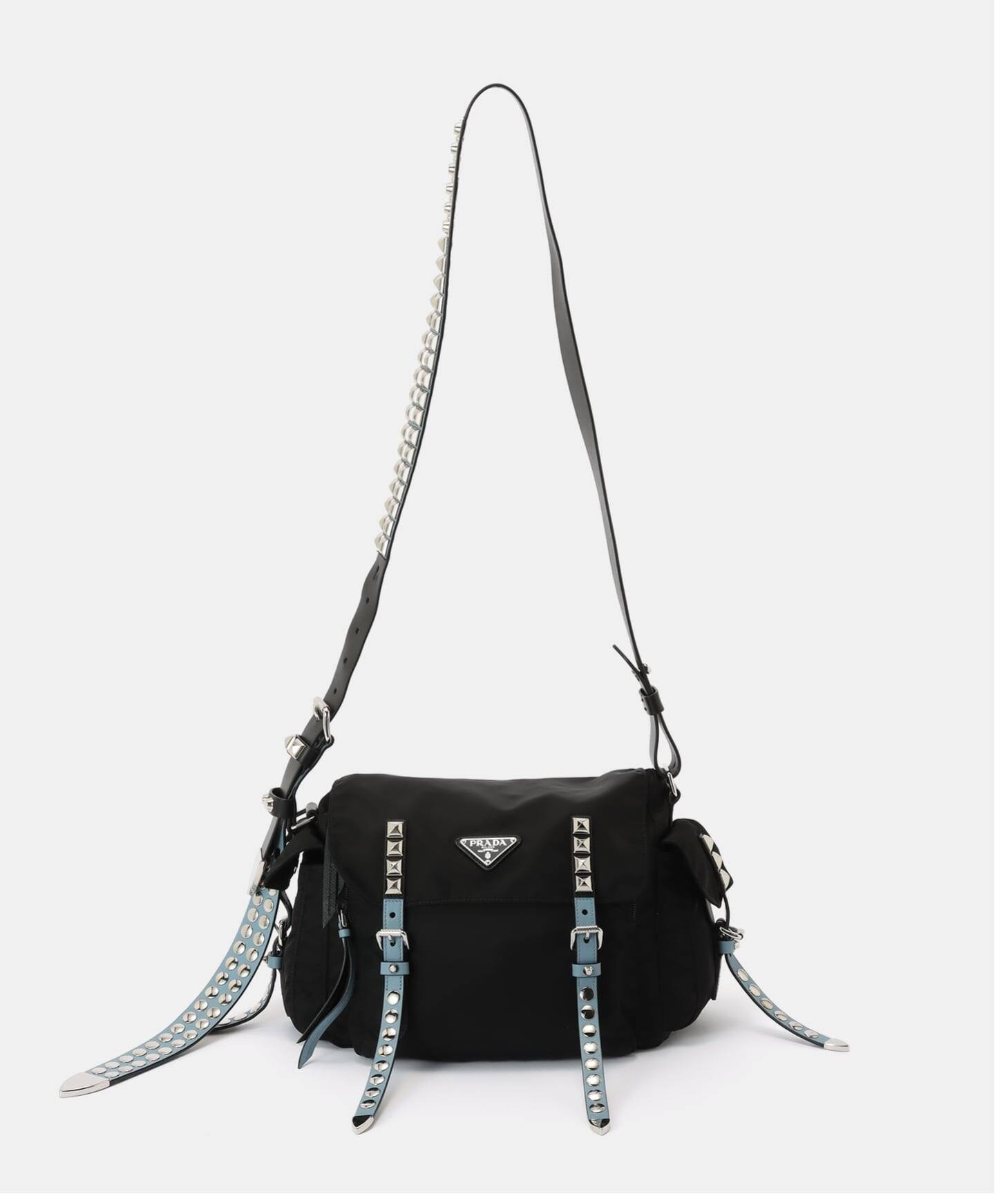 VINTAGE PRADA/プラダ】shoulder studs nylon（ショルダーバッグ