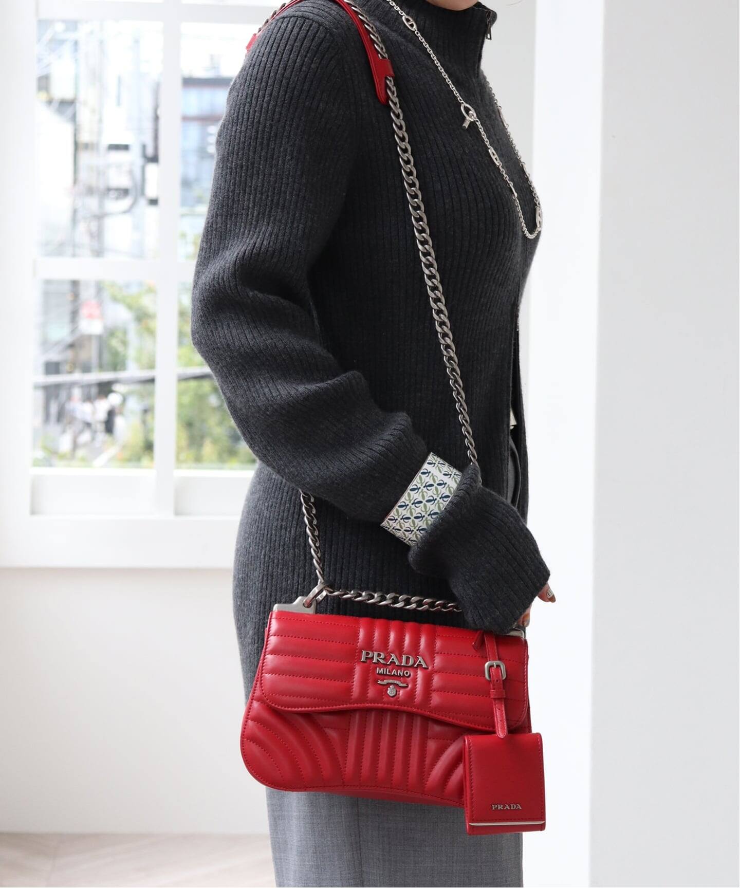 VINTAGE PRADA/プラダ】diagramme shoulder（ショルダーバッグ