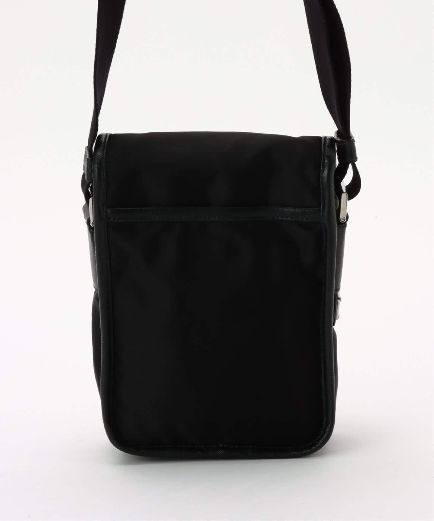 ［VINTAGE] PRADA レザー ショルダーバッグ ブラック★Aランク VINTAGE PRADA/プラダ】shoulder logo fl nylon（ショルダー
