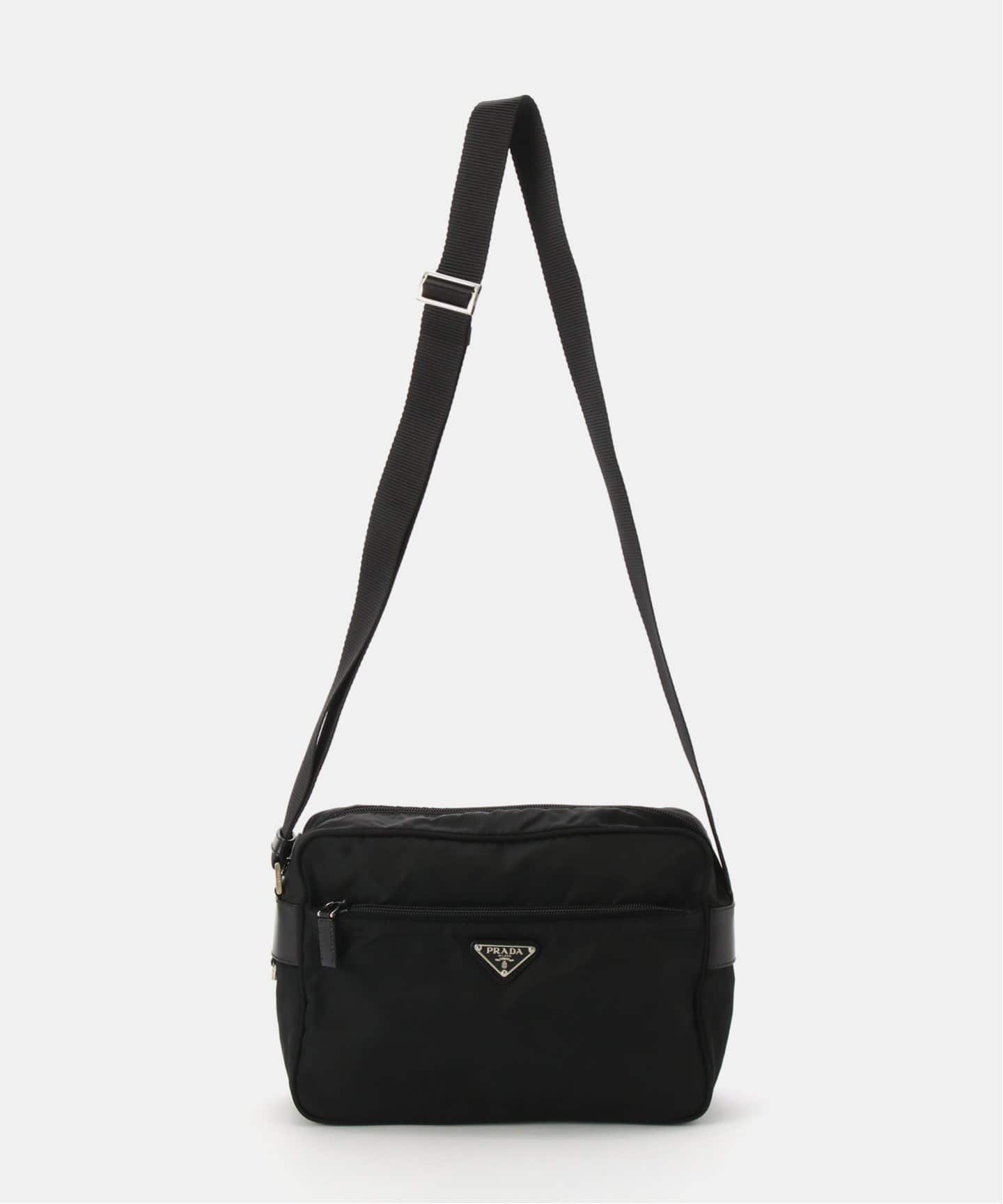 VINTAGE●PRADA●プラダ ヴィッテッロ ショルダーバッグ PRADA プラダ トライアングルロゴ ナイロン レザー ホーボー