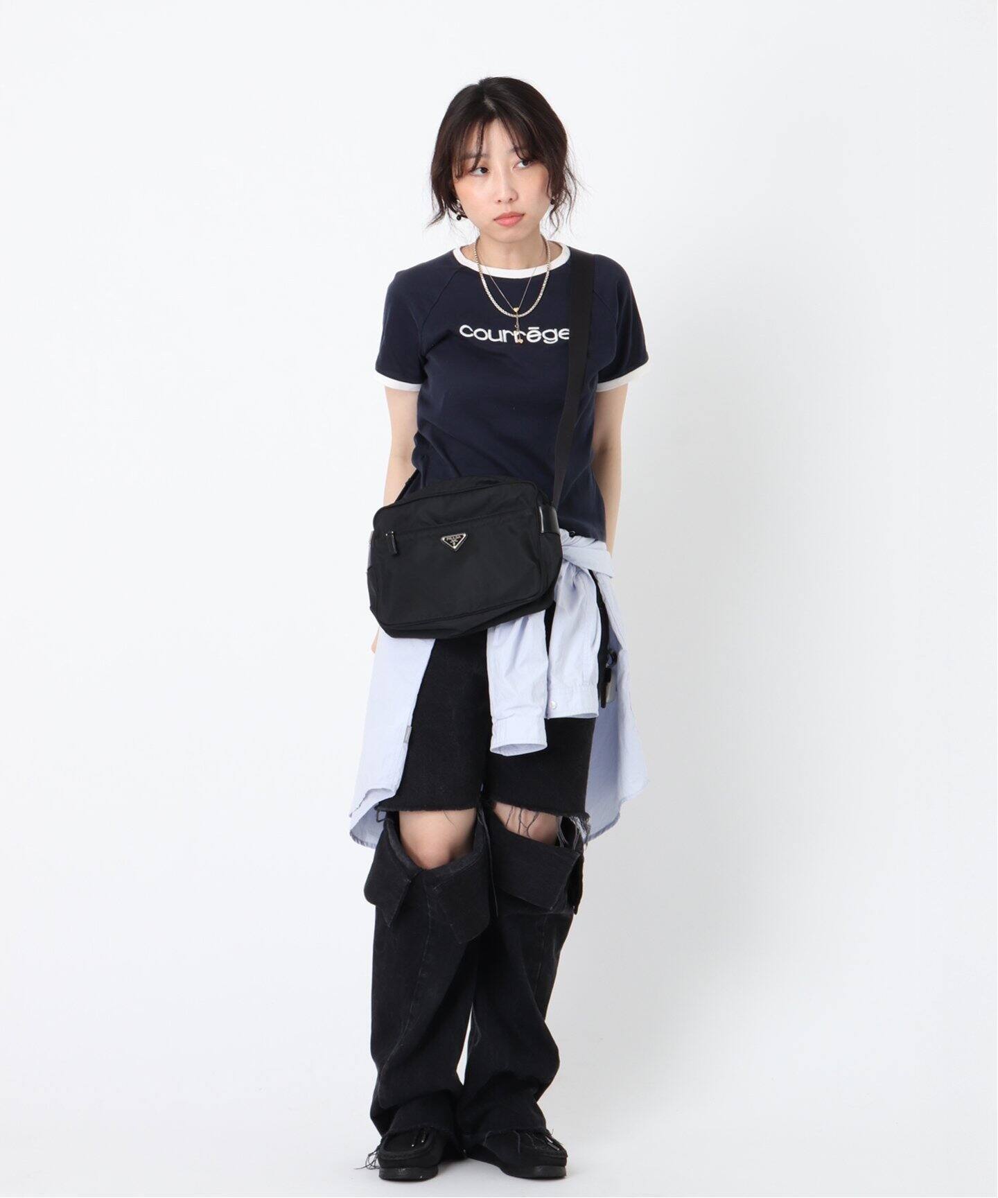 VINTAGE●PRADA●プラダ シティ ショルダーバッグ VINTAGE PRADA/プラダ】shoulder zip pocket（ショルダーバッグ