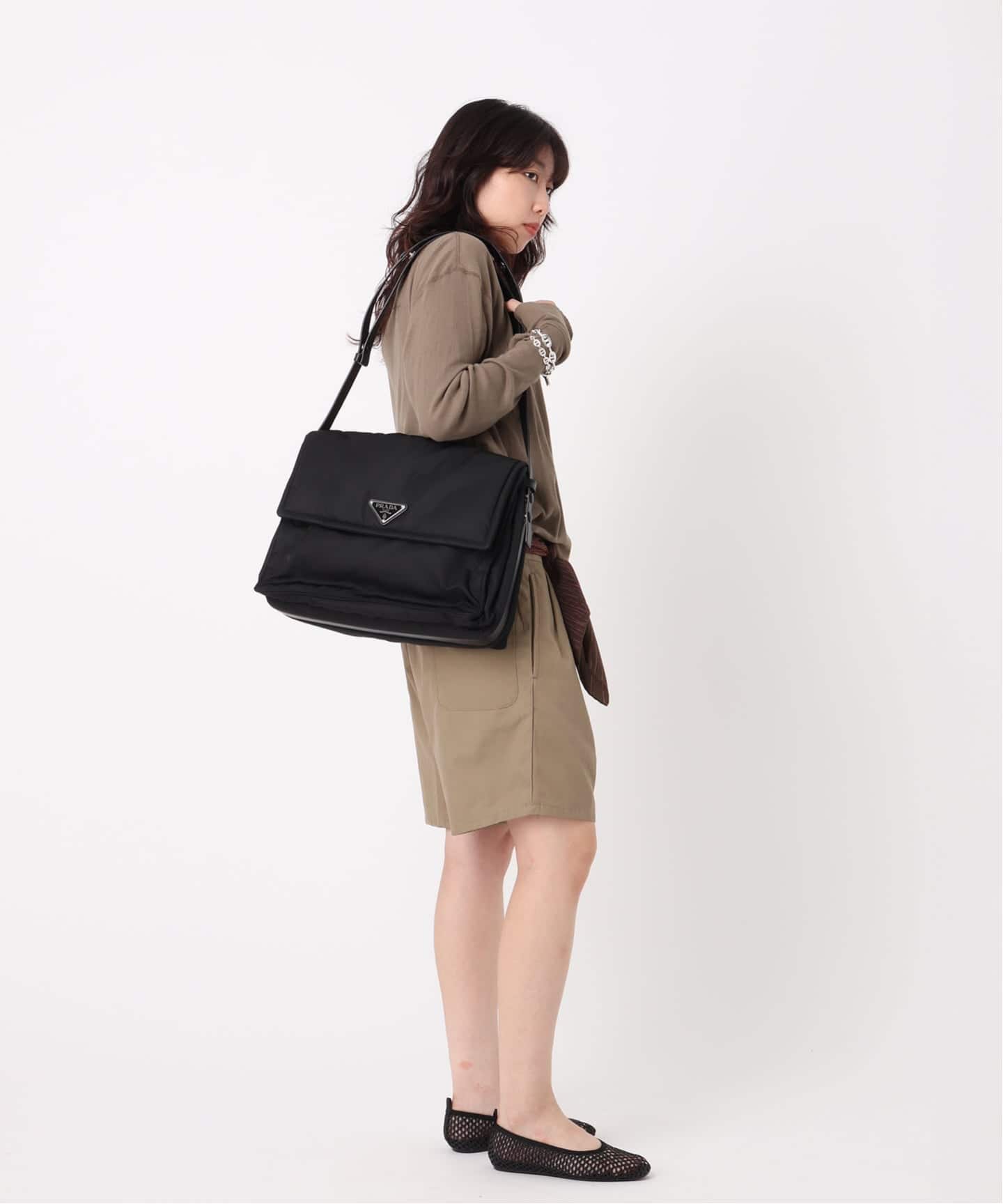 VINTAGE PRADA/プラダ】padded shoulder large(ショルダーバッグ VINTAGE PRADA/プラダ】padded shoulder large(ショルダーバッグ