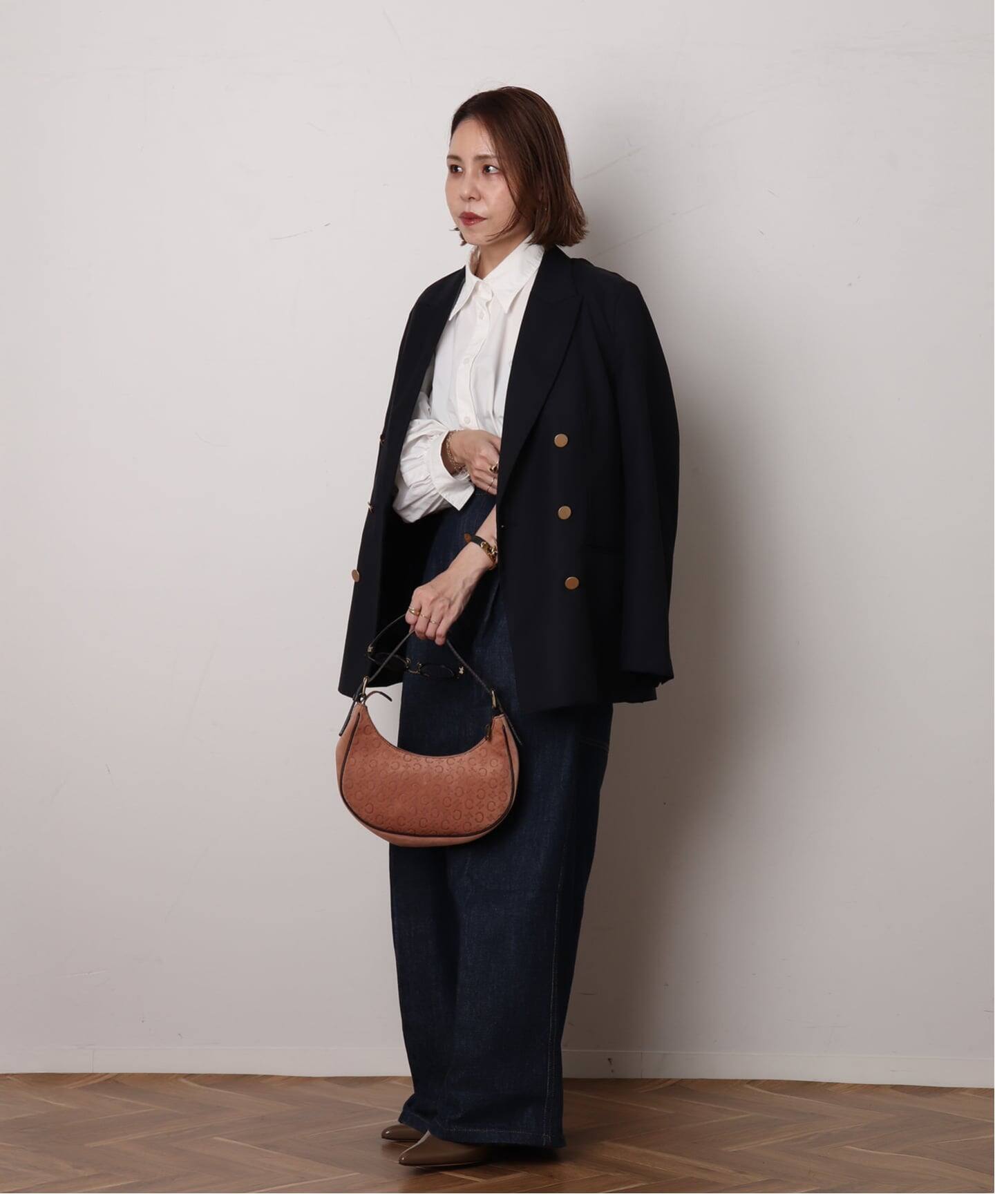 VINTAGE CELINE/セリーヌ】 c macadam セミショルダーバッグ suede