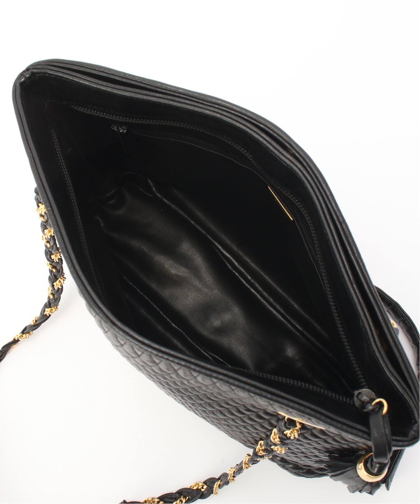 HS3534★【バリー】BALLY ラム チェーンショルダーバッグ★黒/ブラック★布袋付き バリー BALLY チェーン ショルダーバッグ ブラック 黒