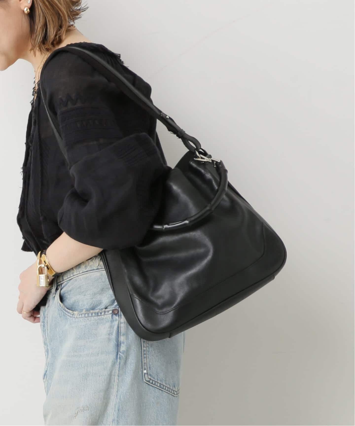 VINTAGE GUCCI/グッチ】Bamboo ハンドバッグ 2way（ハンドバッグ