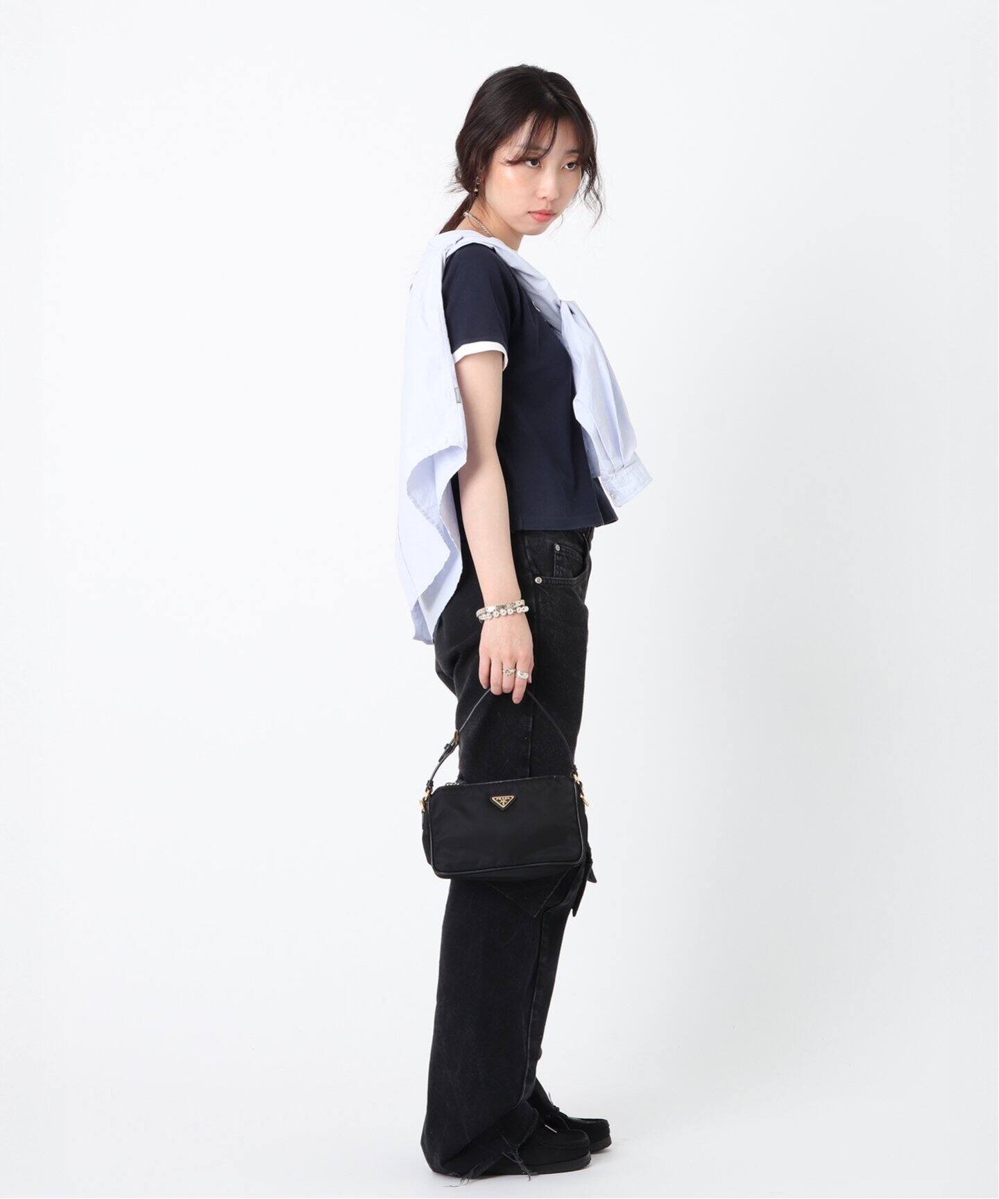 プラダ ハンドバッグ ワンショルダーバッグ スタッズ オールレザー ヴィンテージ VINTAGE PRADA/プラダ】one shoulder（ショルダーバッグ