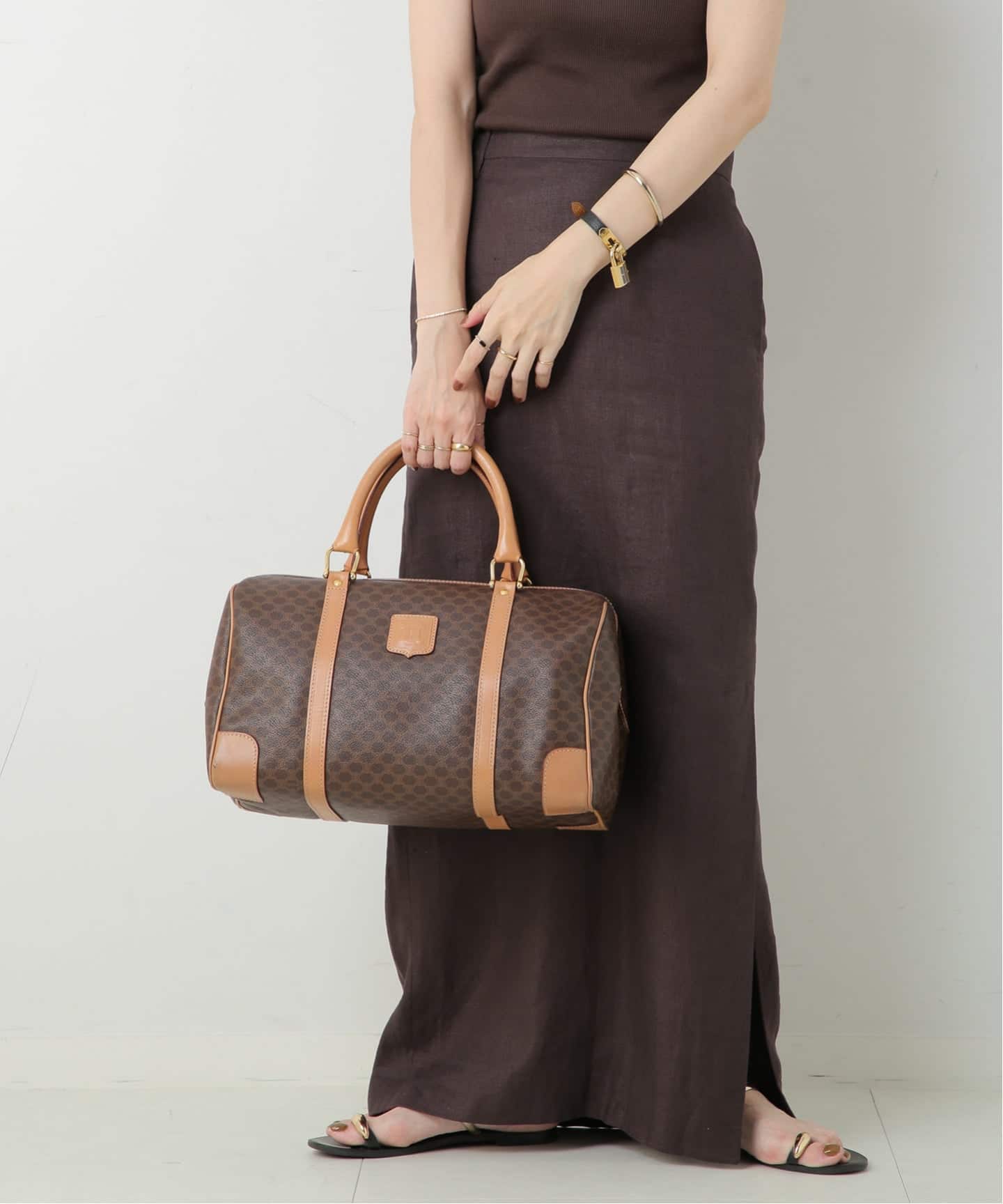 0012 美品 CELINE　セリーヌ　ボストンバッグ　2泊3日　ジムにも◎ VINTAGE CELINE/セリーヌ】ボストンバッグ 35 macadam（ボストンバッグ