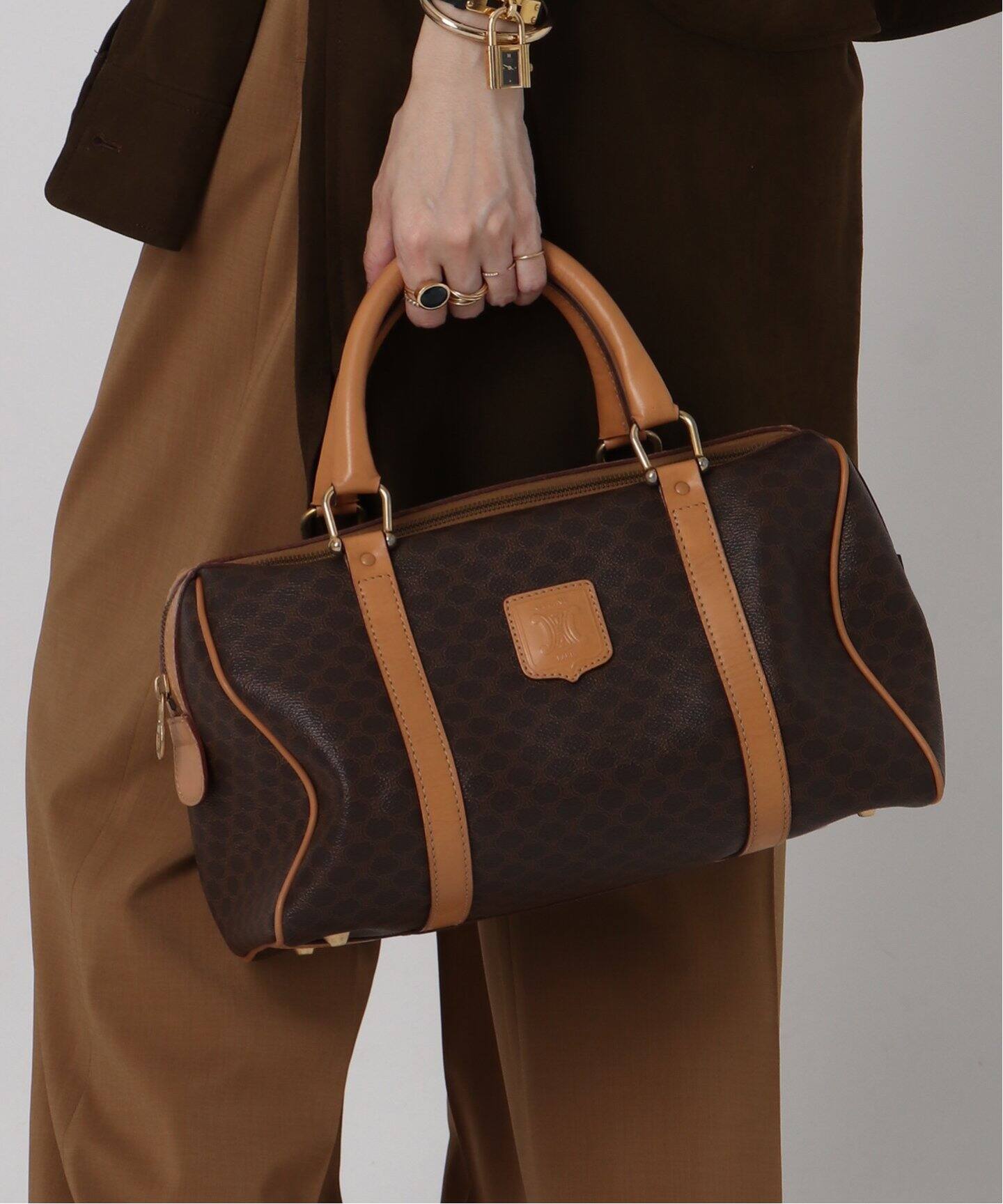 VINTAGE CELINE/セリーヌ】マカダム ボストンバッグ 31（ボストン  