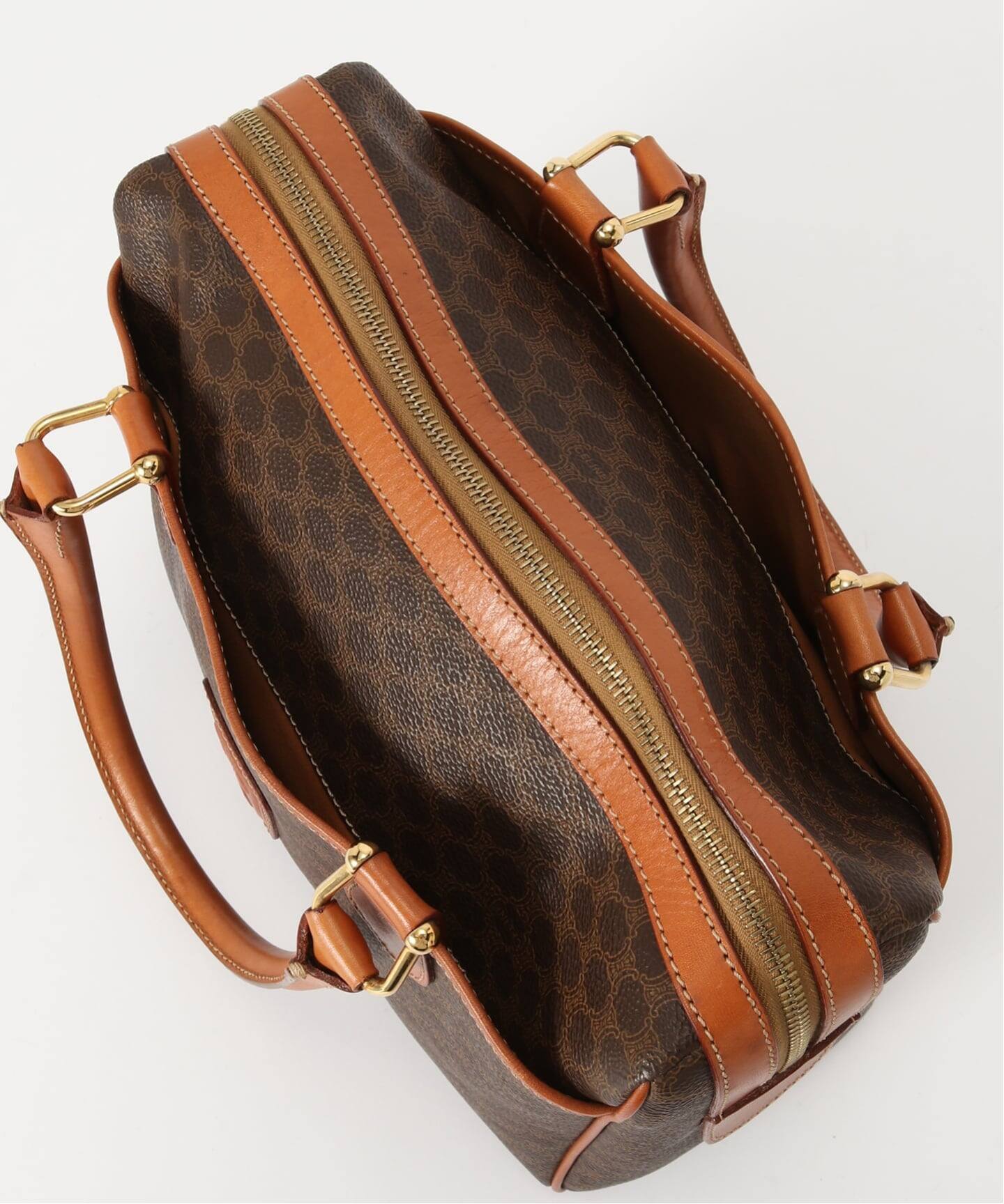 CELINE ブラウン レザーボストンバッグ CELINE（セリーヌ） ボストンバッグ 3WAY MEDIUM BOSTON TRIOMPHE