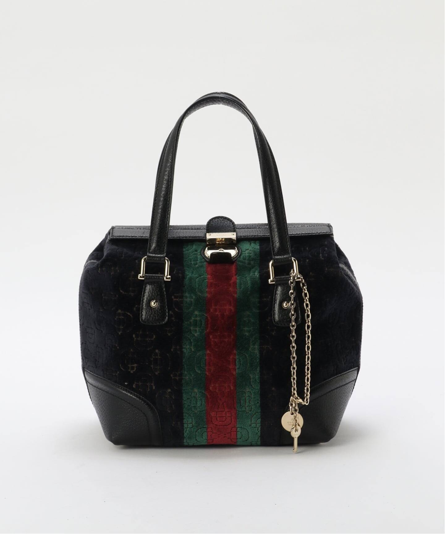 VINTAGE GUCCI/グッチ】ボストンバッグ web velor（ボストンバッグ