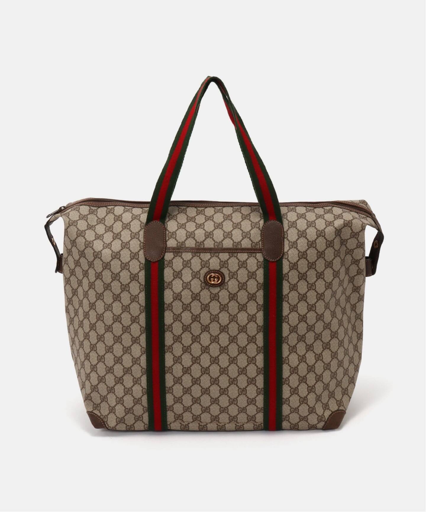 VINTAGE GUCCI/グッチ】ボストンバッグ large gg web（ボストンバッグ