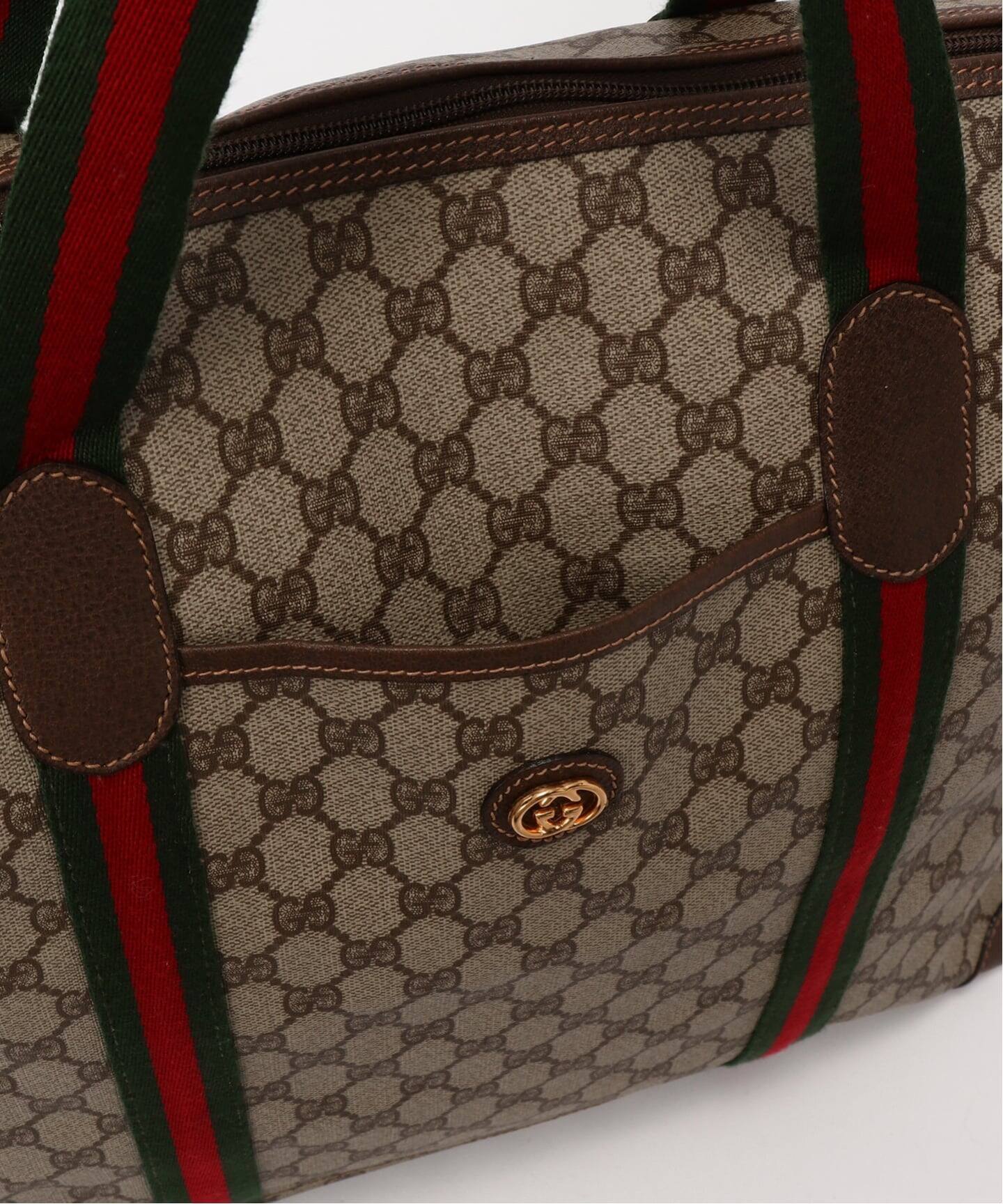 VINTAGE GUCCI/グッチ】ボストンバッグ large gg web（ボストンバッグ