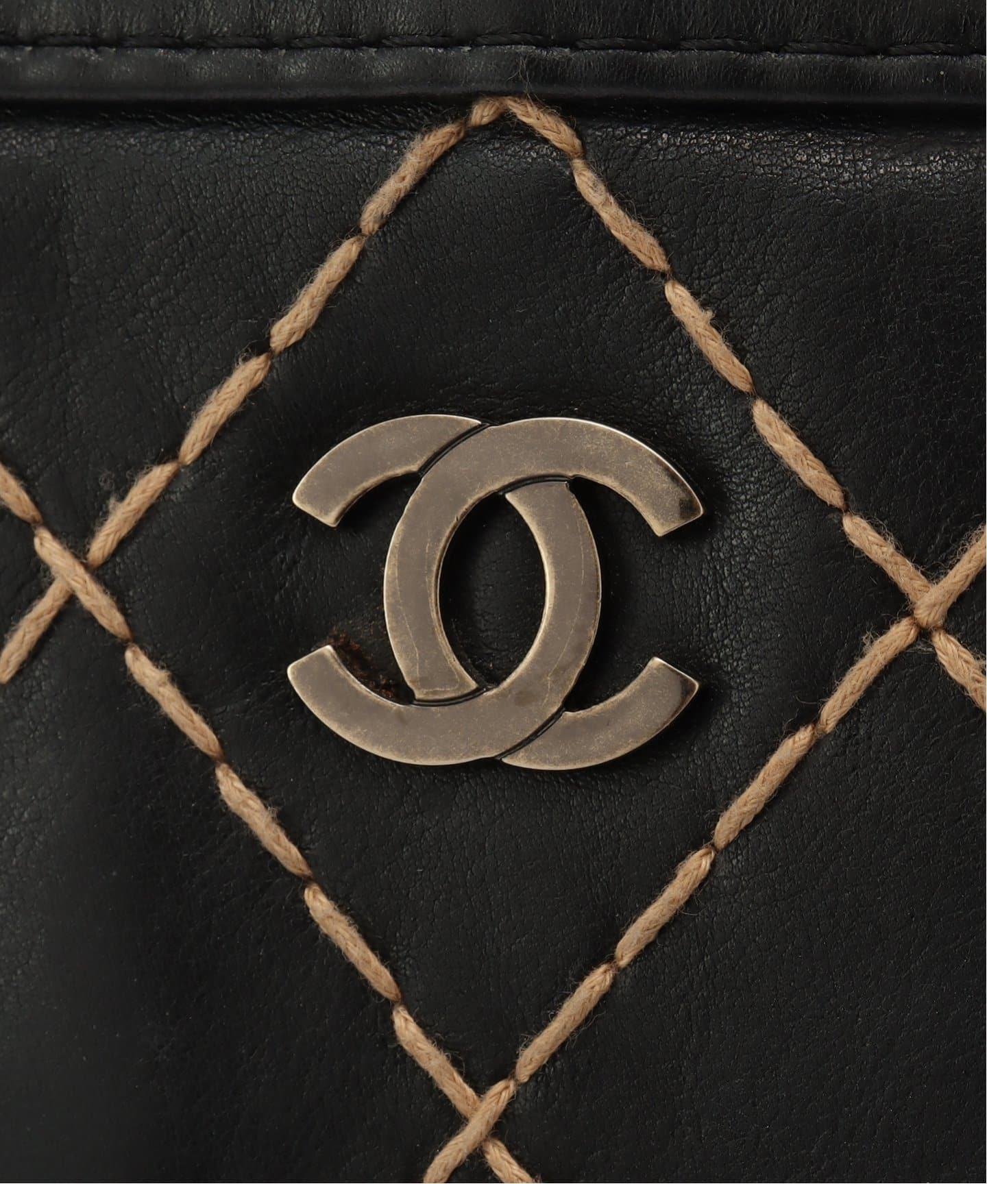CHANEL ダークブラウン ボストンバッグ　ヴィンテージ VINTAGE CHANEL/シャネル】Wild stitch ボストンバッグ（ボストン