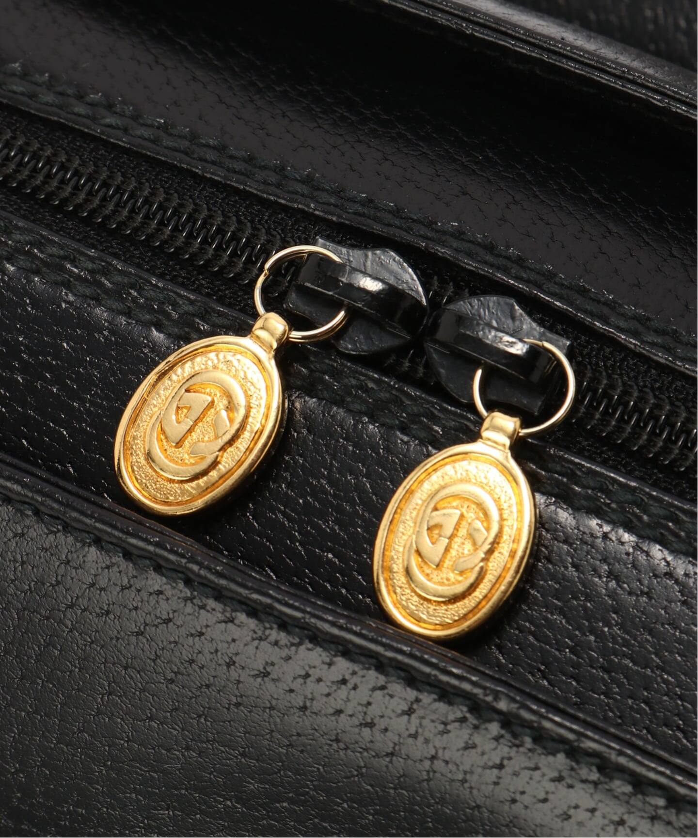 デッドストック 電池交換済 ヴィンテージ GUCCI ブラック ゴールド VINTAGE GUCCI/グッチ】Lady lock ボストンバッグ 2way（ボストン