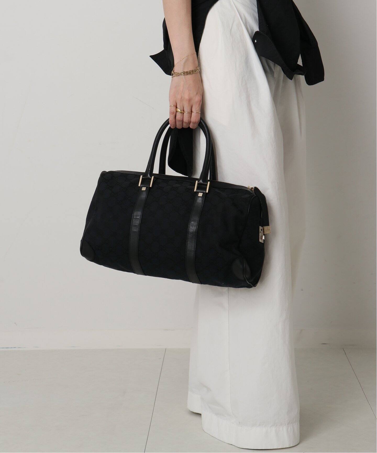 GUCCI ブラック ボストンバッグ グッチ GUCCI ボストンバッグ ショルダーバッグ ディアマンテ ダーク