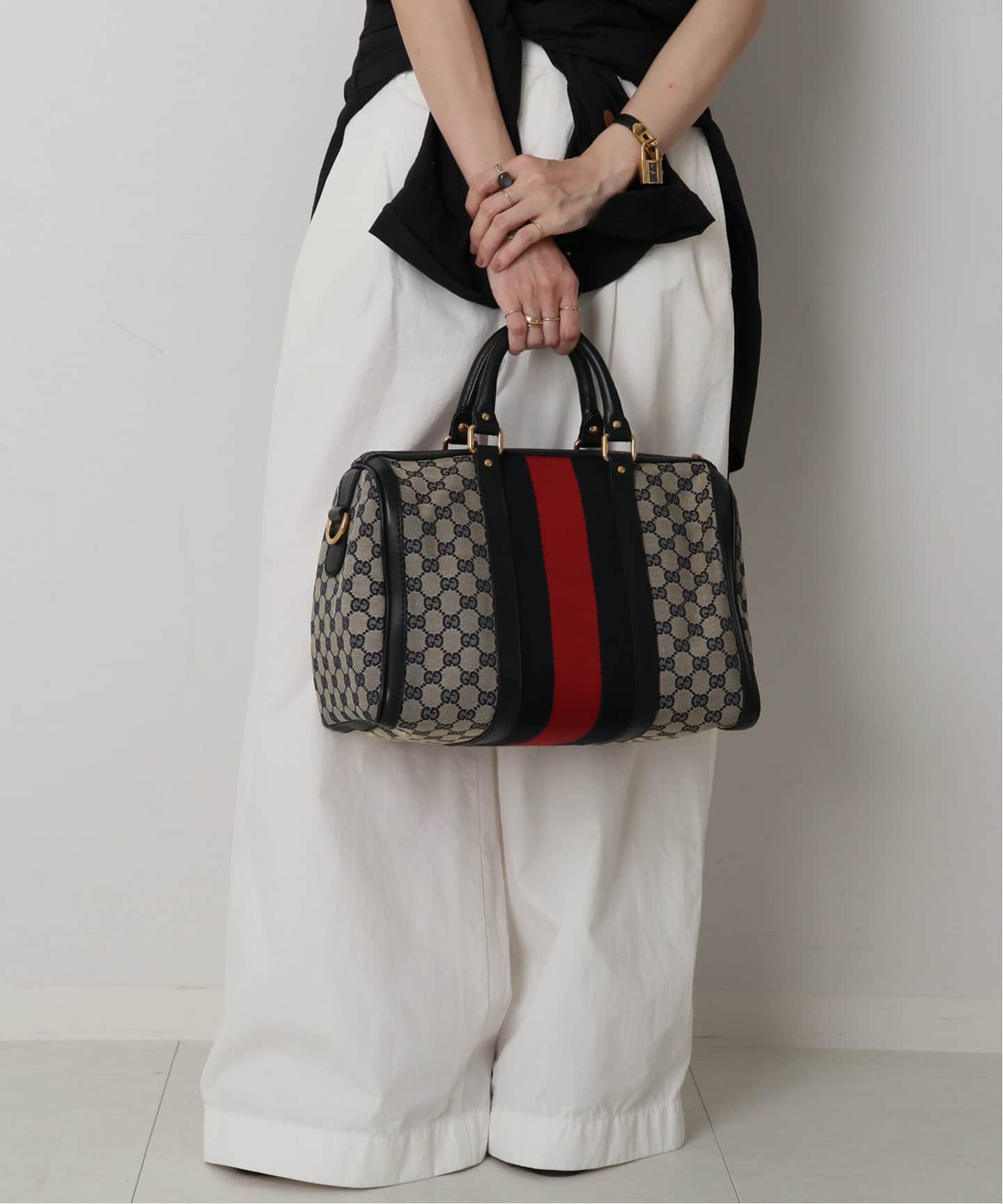 VINTAGE GUCCI /グッチ】ボストンバッグ gg（ボストンバッグ