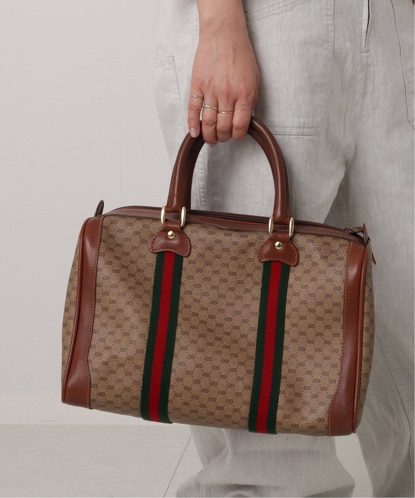 【レア】　GUCCI　グッチ　オールドグッチ　ボストンバッグ　マイクロGG レア】 GUCCI グッチ オールドグッチ ボストンバッグ マイクロGG