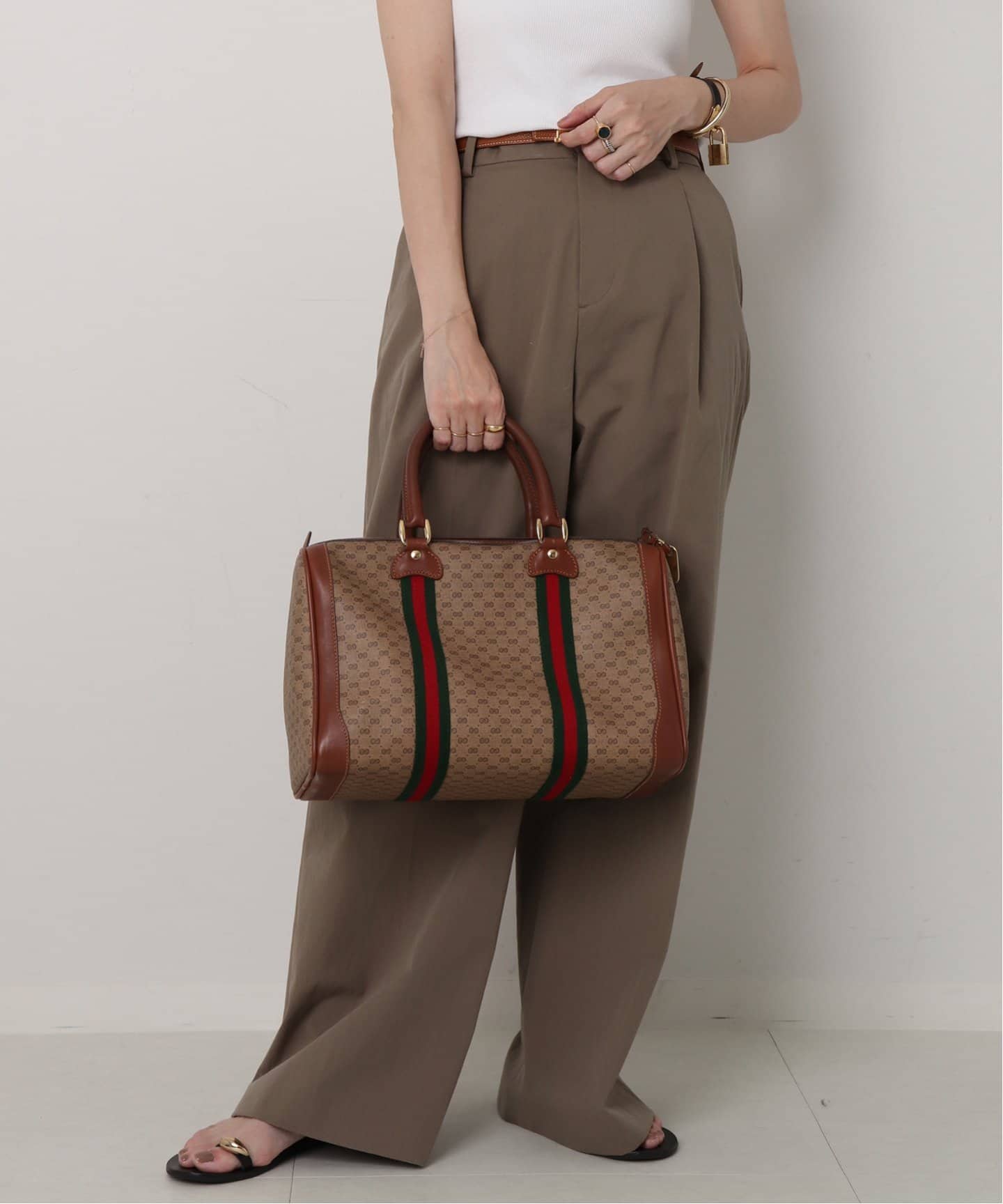 GUCCI グッチ ボストンバッグ マイクロGG ヴィンテージ VINTAGE GUCCI /グッチ】ボストンバッグ micro gg（ボストン