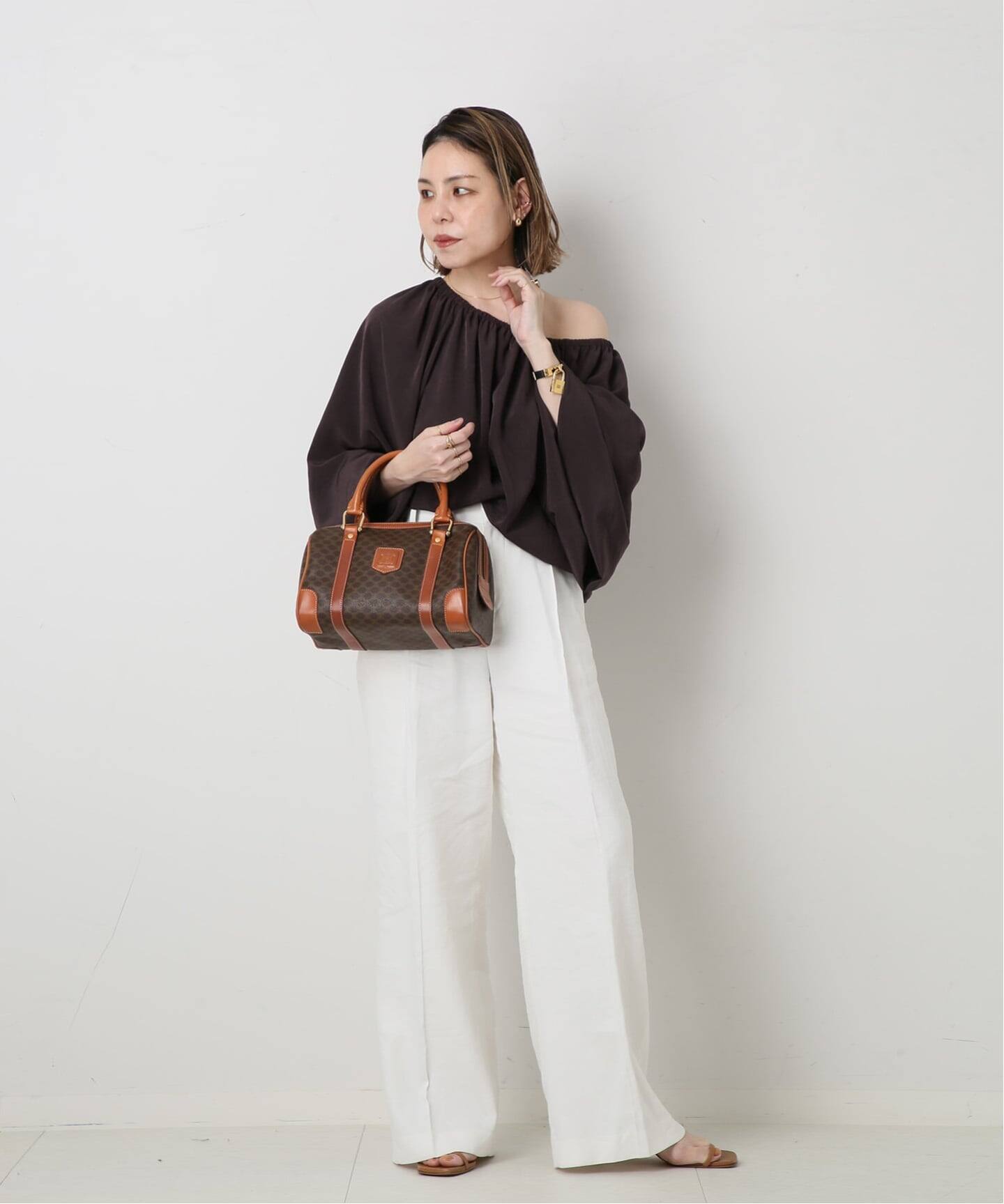 VINTAGE CELINE/セリーヌ】マカダム ボストンバッグ 25（ボストン