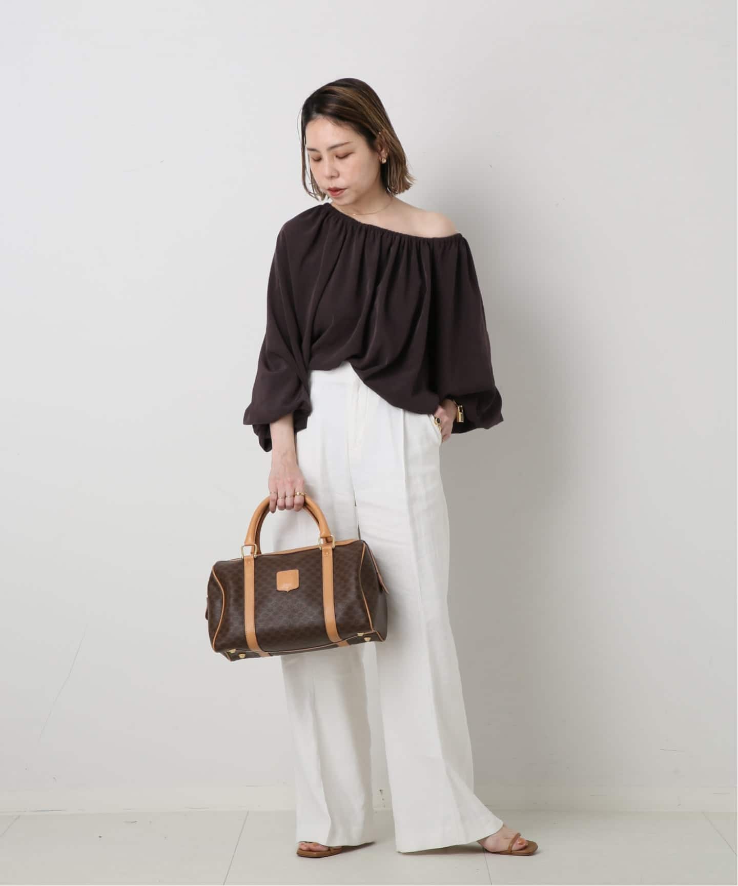 VINTAGE CELINE/セリーヌ】マカダム ボストンバッグ 30（ボストン