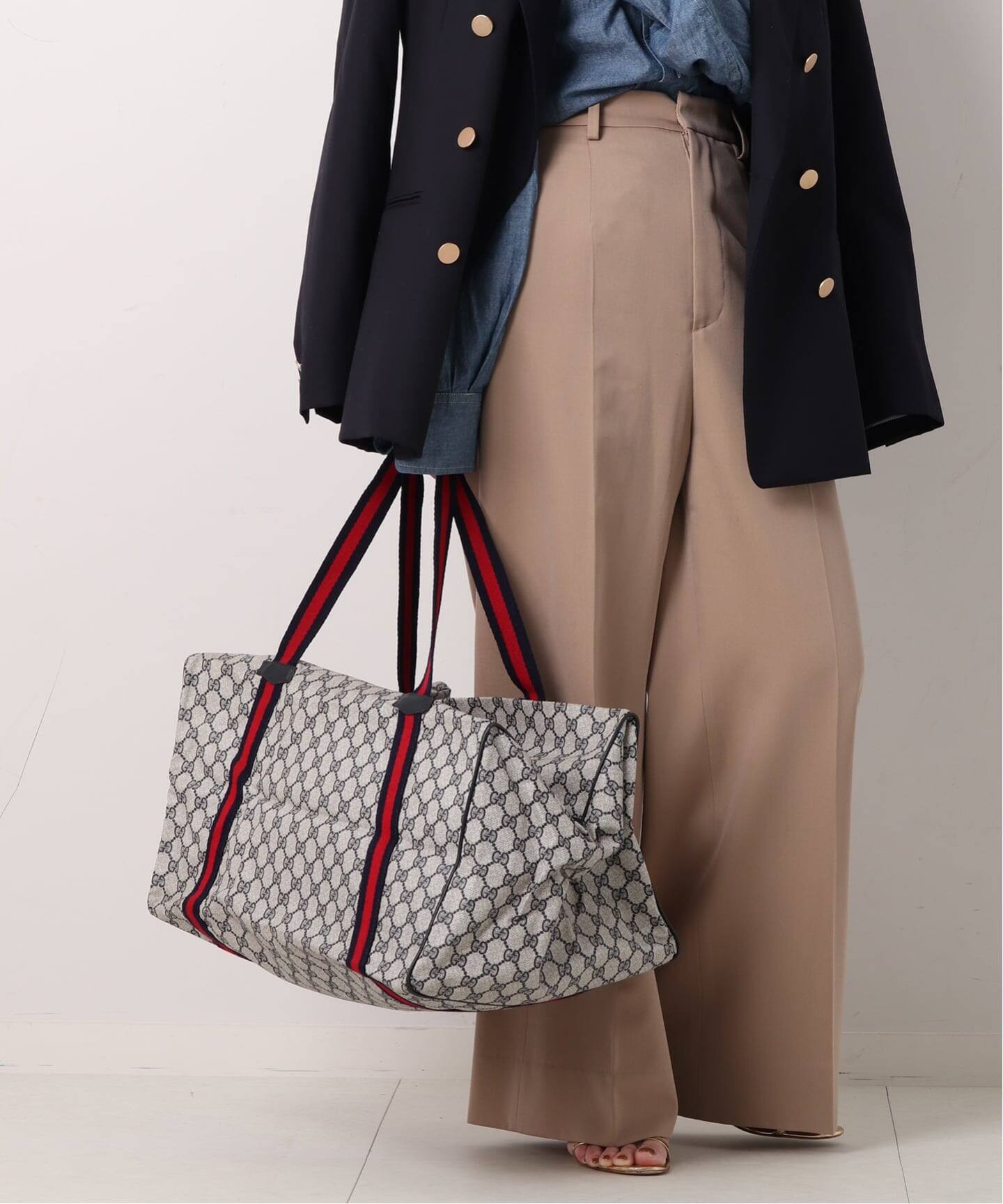 VINTAGE GUCCI/グッチ】ボストンバッグ gg web（ボストンバッグ