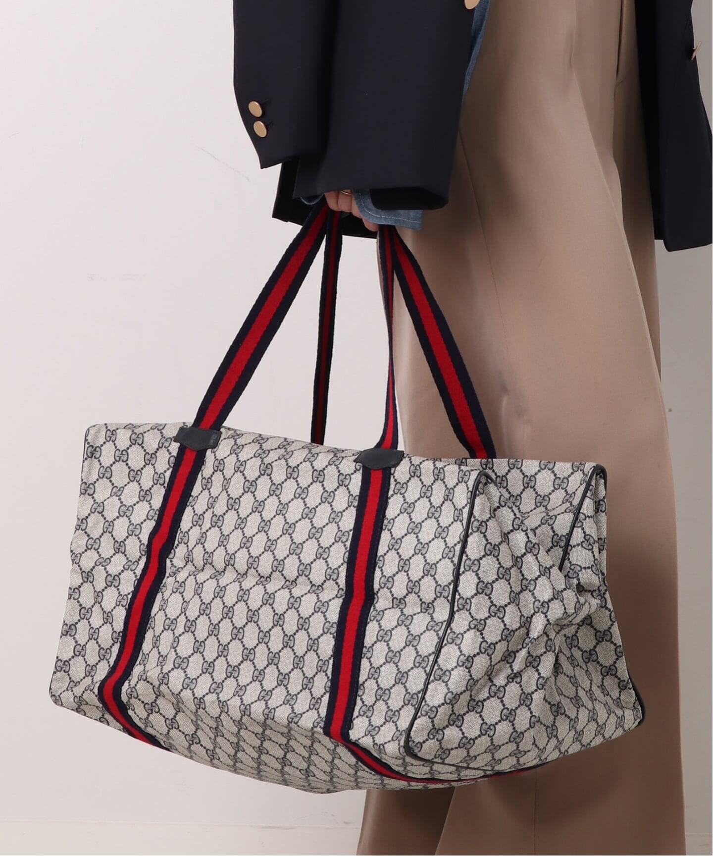 VINTAGE GUCCI/グッチ】ボストンバッグ gg web（ボストンバッグ 