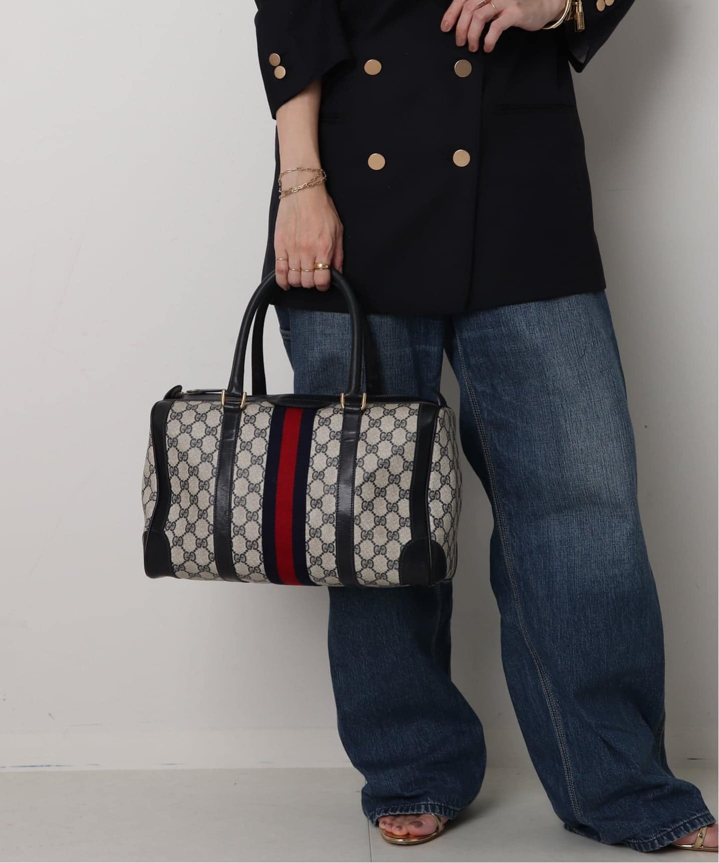VINTAGE GUCCI/グッチ】 ボストンバッグ34 gg web（ボストン