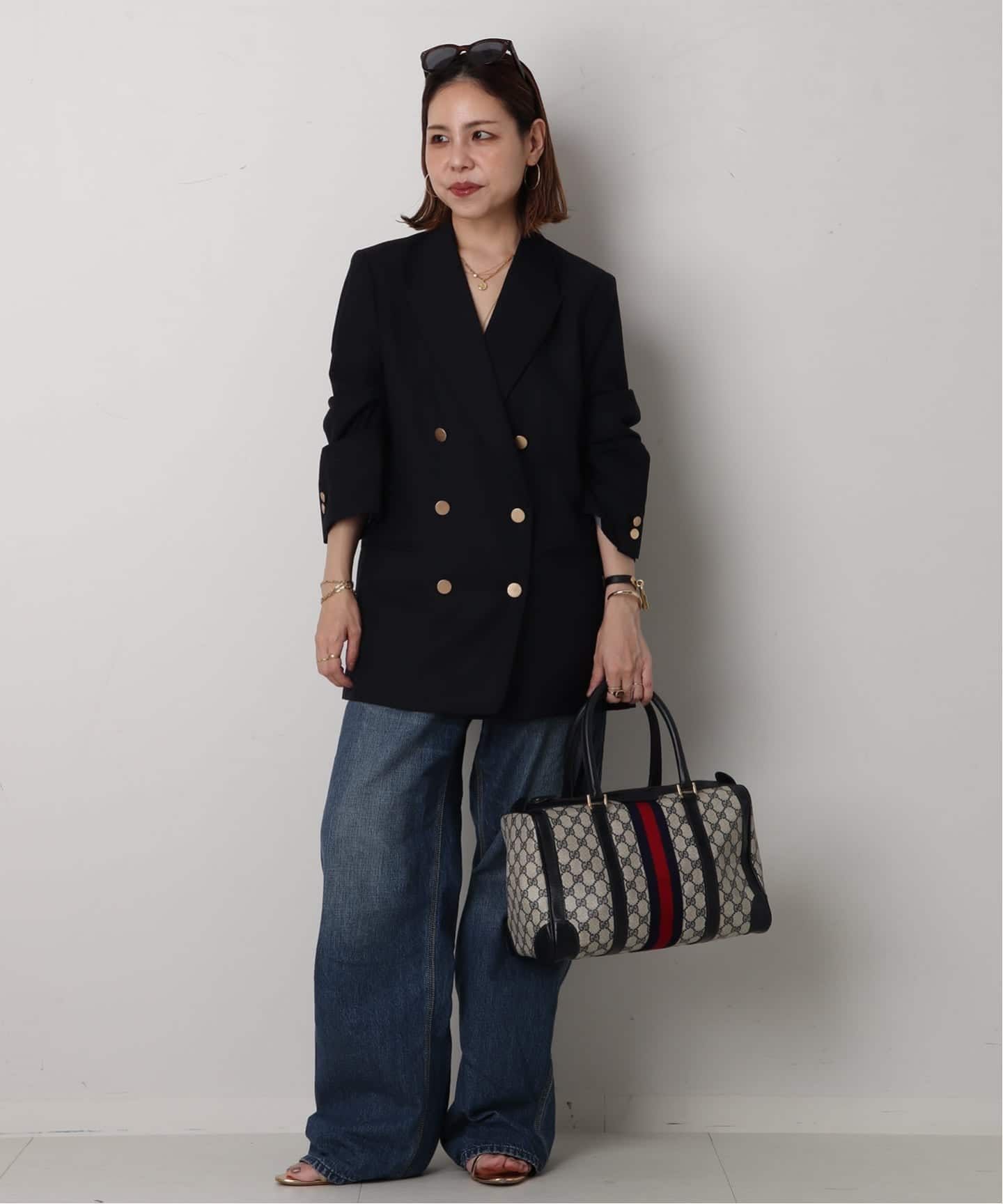 VINTAGE GUCCI/グッチ】 ボストンバッグ34 gg web（ボストン