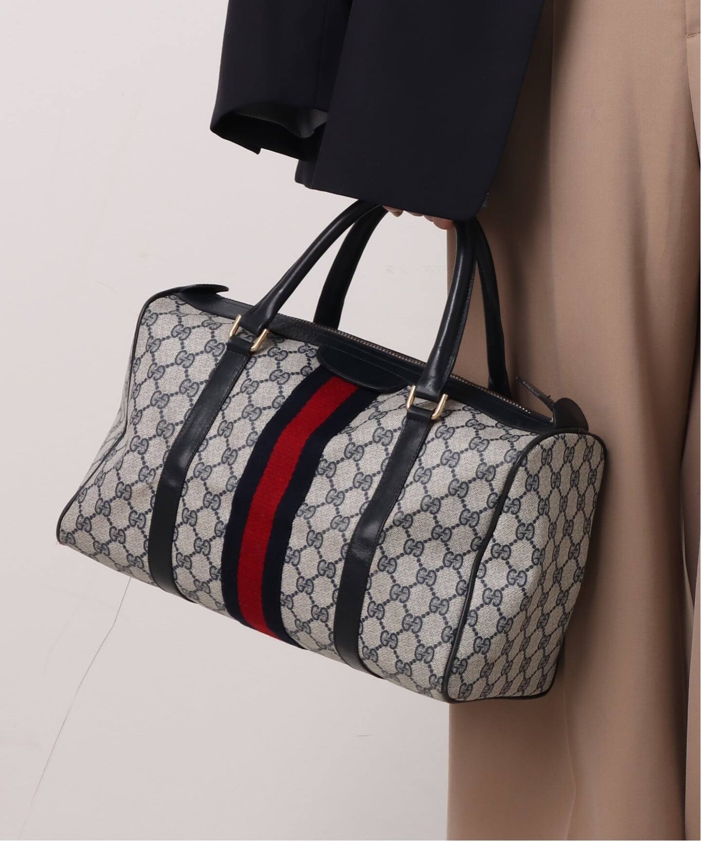 VINTAGE GUCCI/グッチ】ボストンバッグ gg web（ボストンバッグ