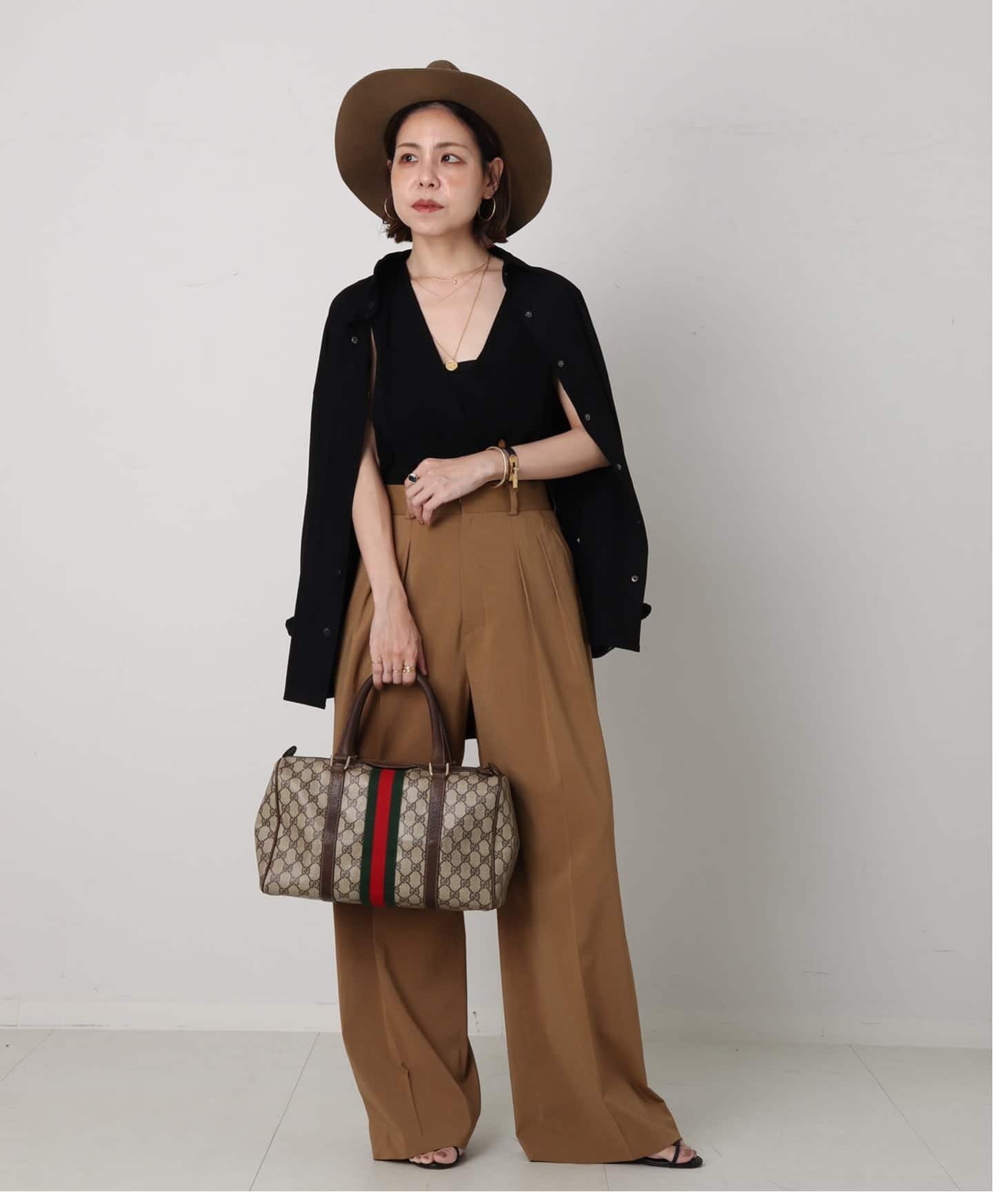 VINTAGE GUCCI /グッチ】ボストンバッグ gg web（ボストンバッグ