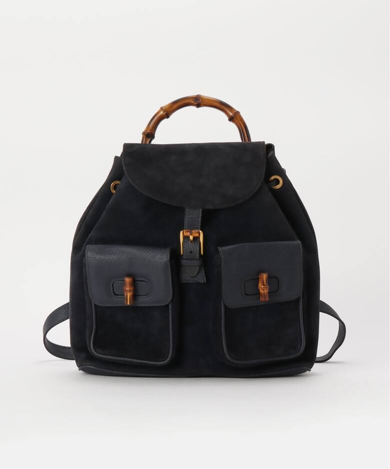 VINTAGE GUCCI/グッチ】Bamboo backpack suede（バックパック 